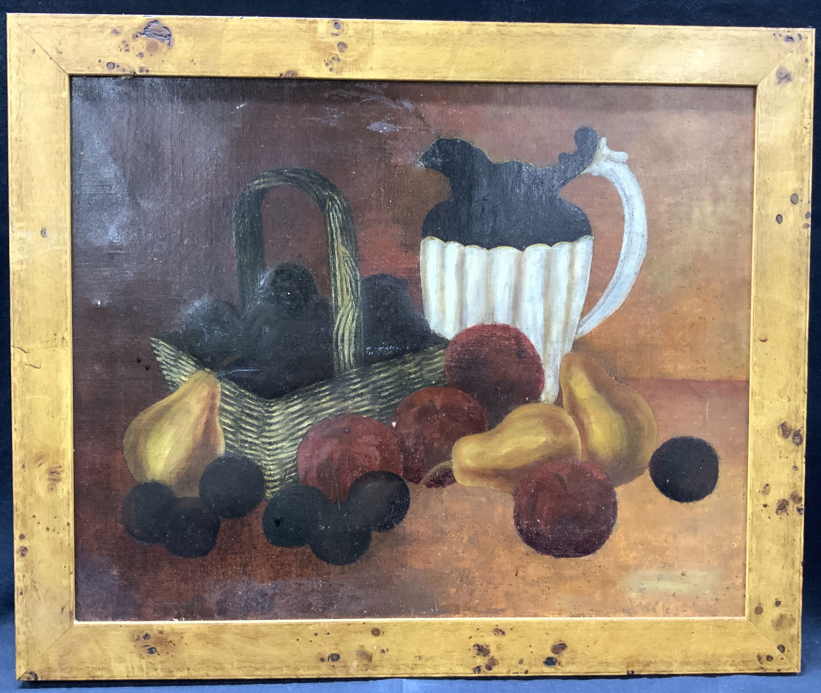 Vintage Fruit Basket Still Life Oil Painting (1 of 10)