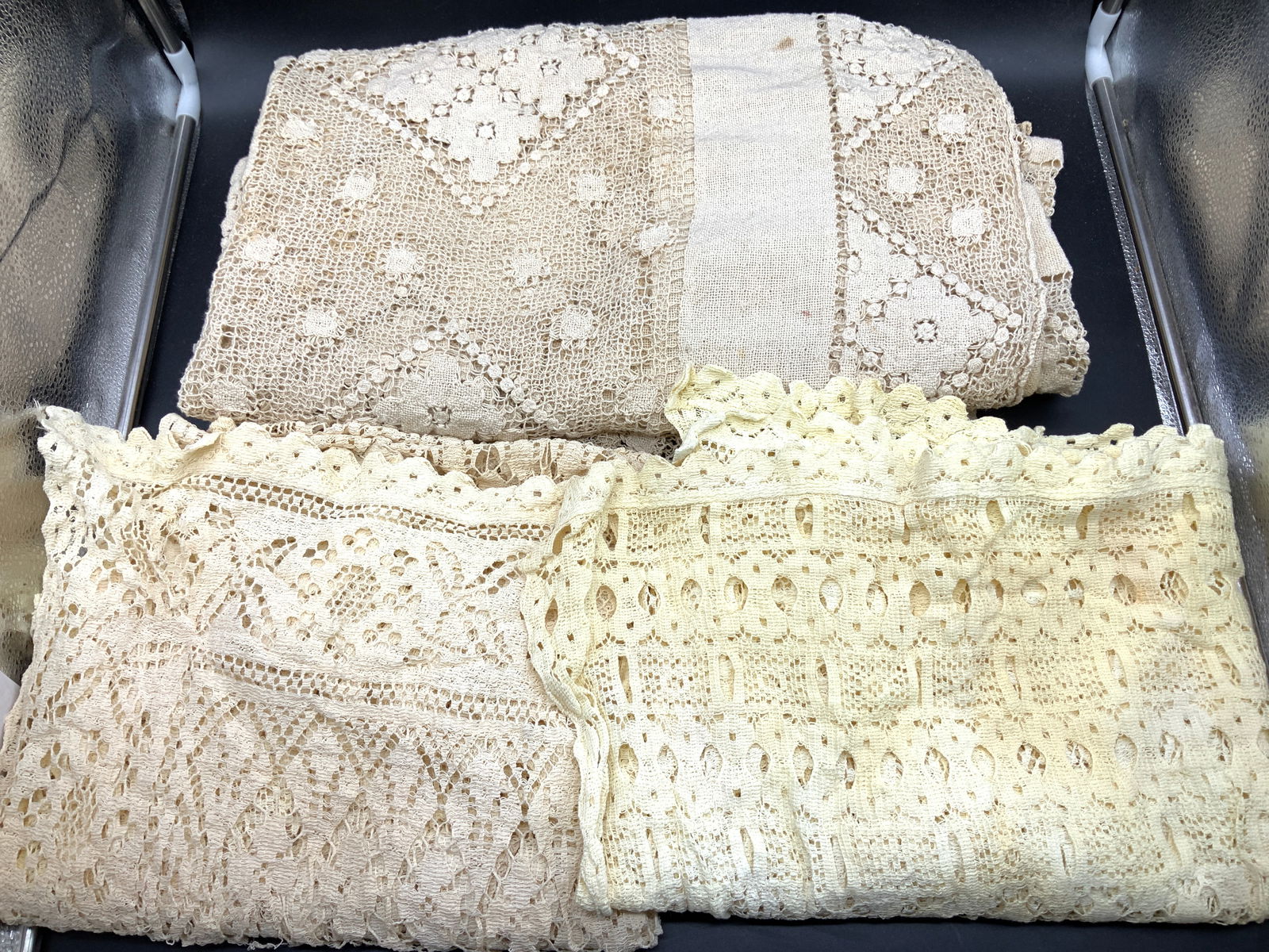 Lot 3 Vintage Tat Tablecloth and Furniture Covers (1 of 8)