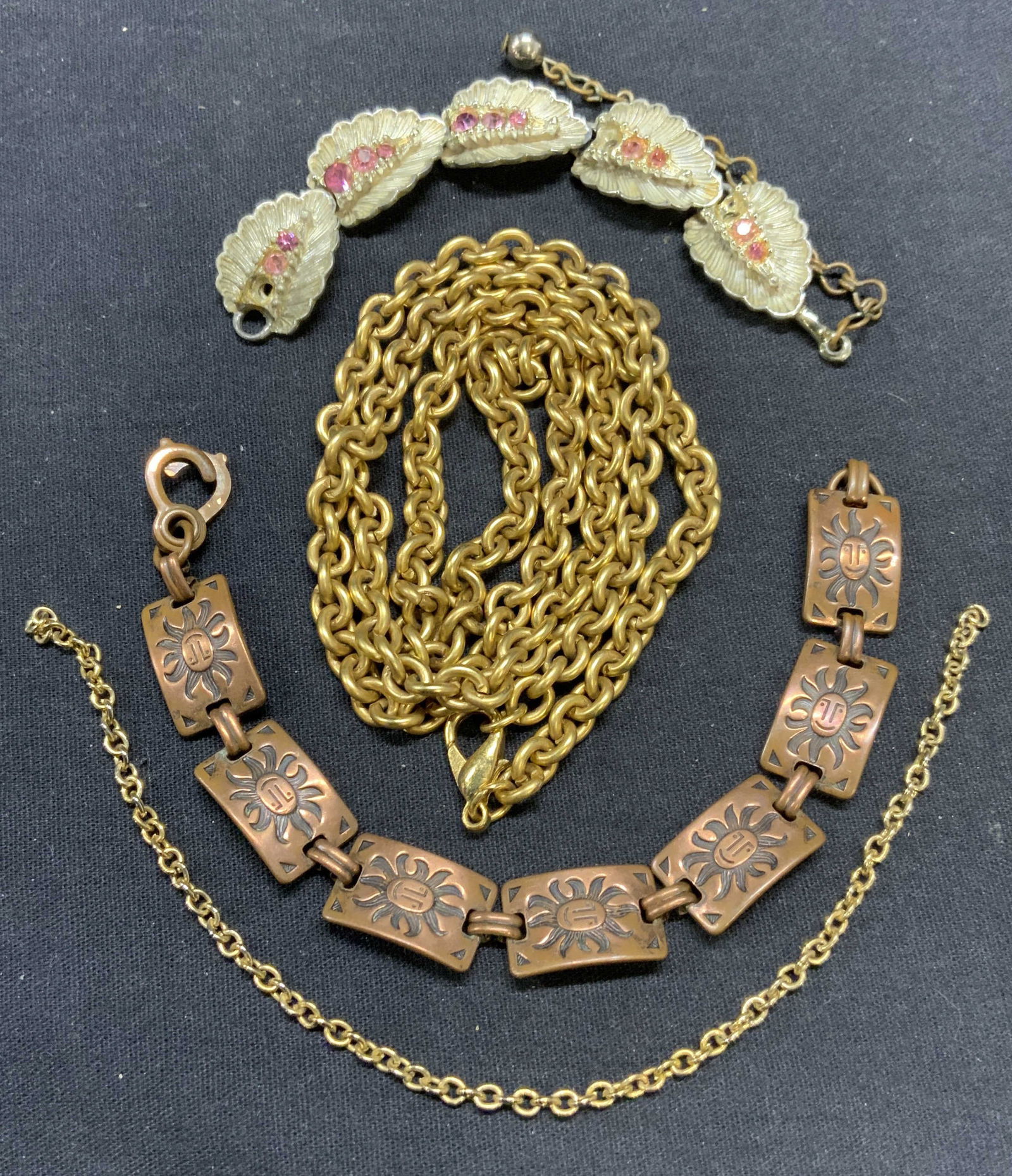4 Gold Tn Chain Necklace, Copper Bracelet, More (1 of 8)