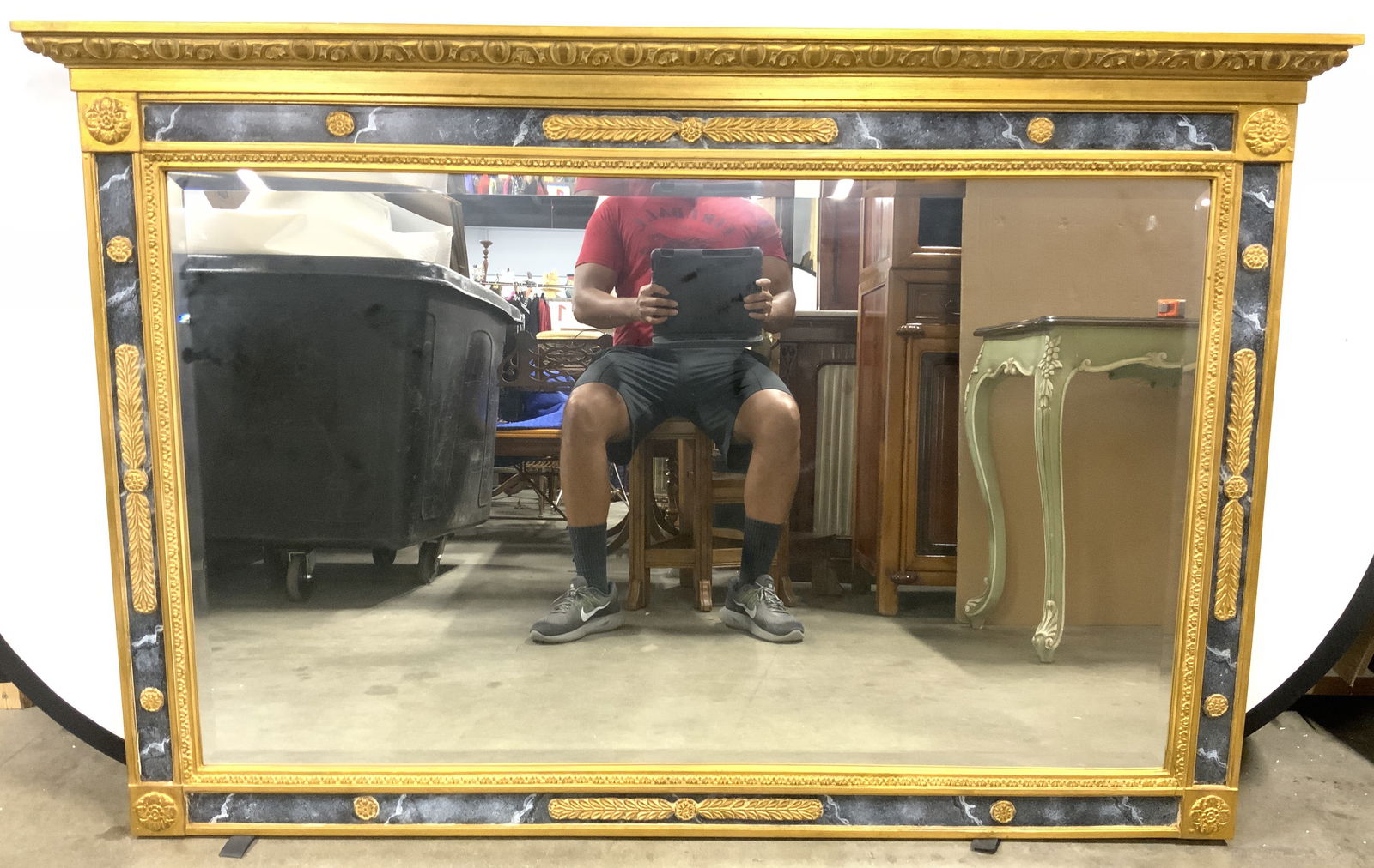 Vntg REGENCY TRUMEAU Empire Style Wall Mirror (1 of 8)