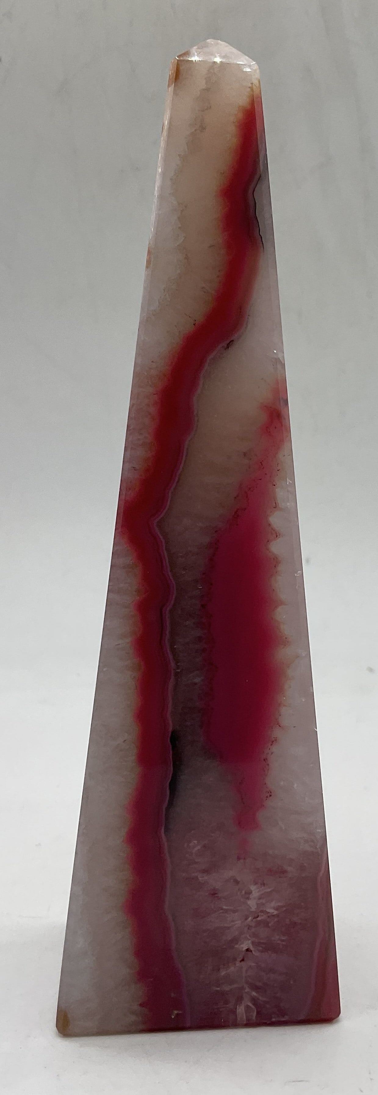 Red Banded Dyed Natural Stone Obelisk (1 of 6)