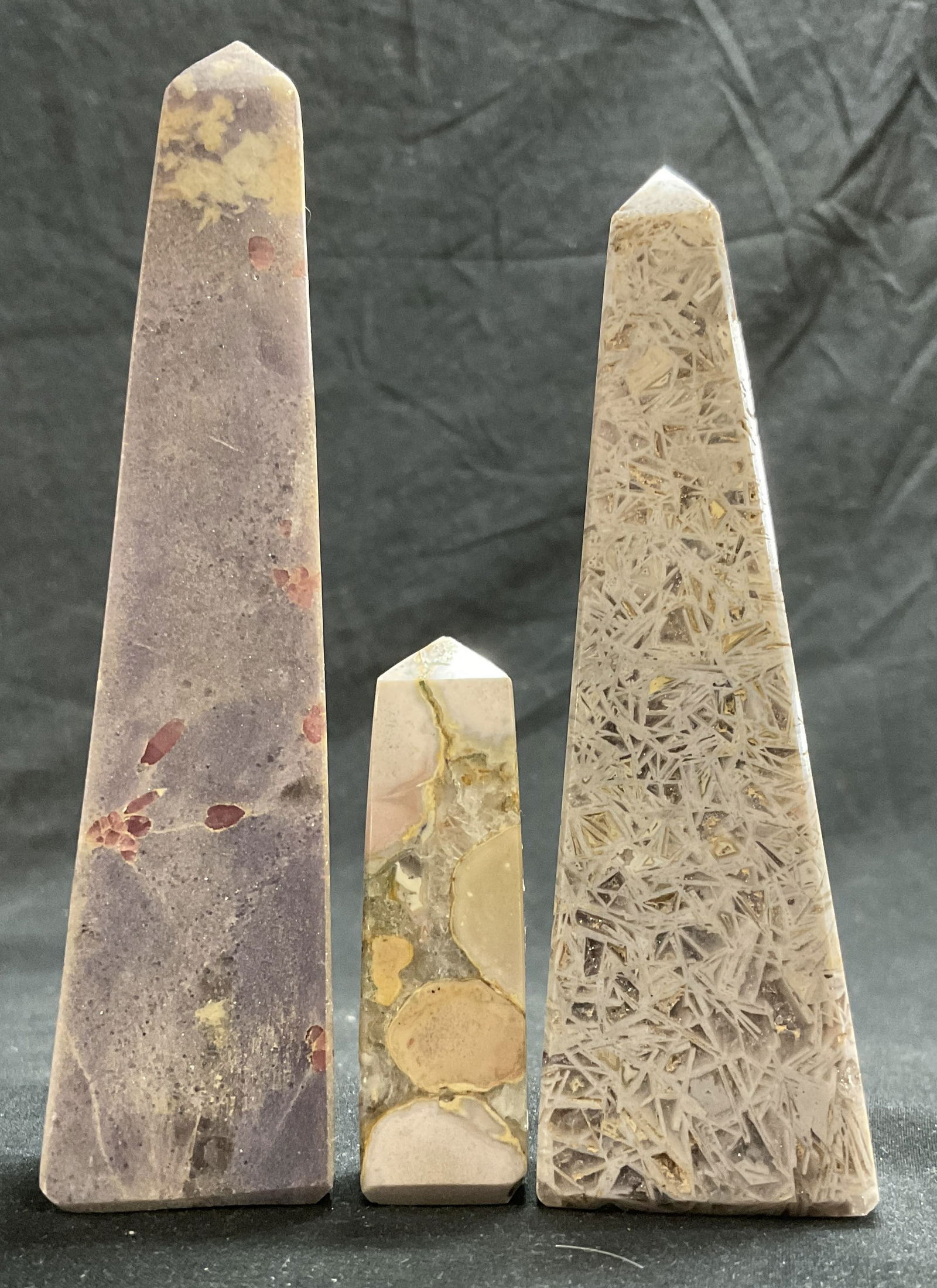 Group of 3 Gray Polished Stone Obelisks (1 of 12)