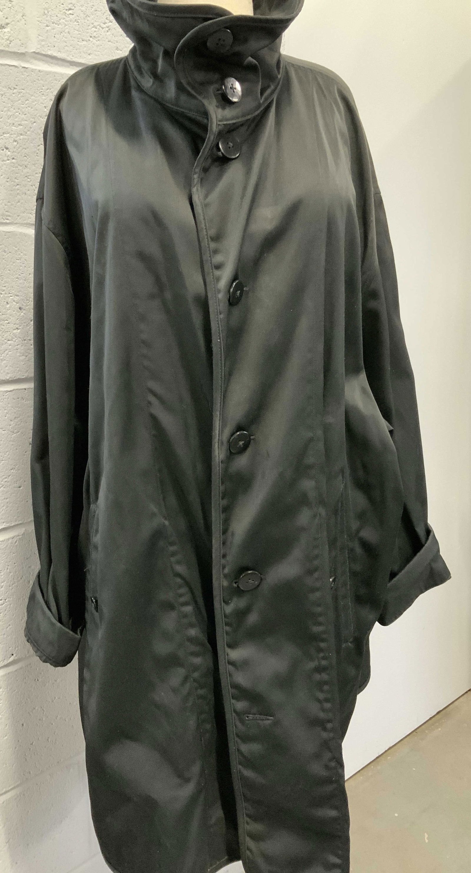 Donna Karen Black Coat/ Rain Coat, XL (1 of 7)