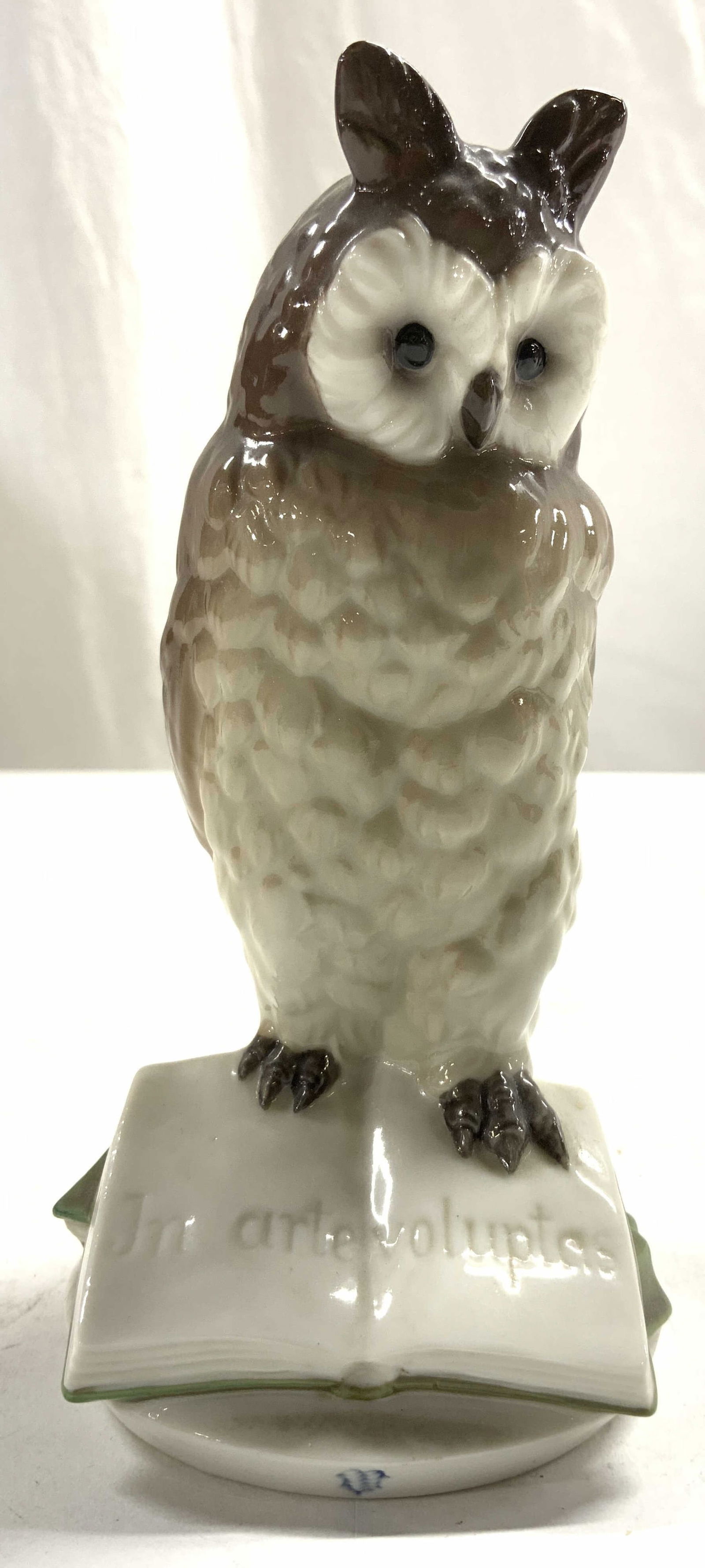 NVMPHENBURS Porcelain Owl W Book Figural W Germany (1 of 7)