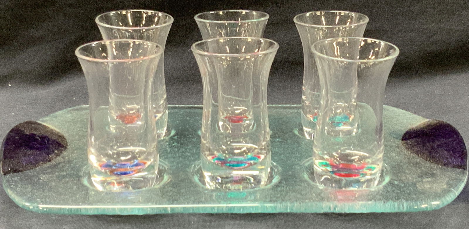 Set 6 Murano Cordial Glasses W Serving Tray (1 of 9)