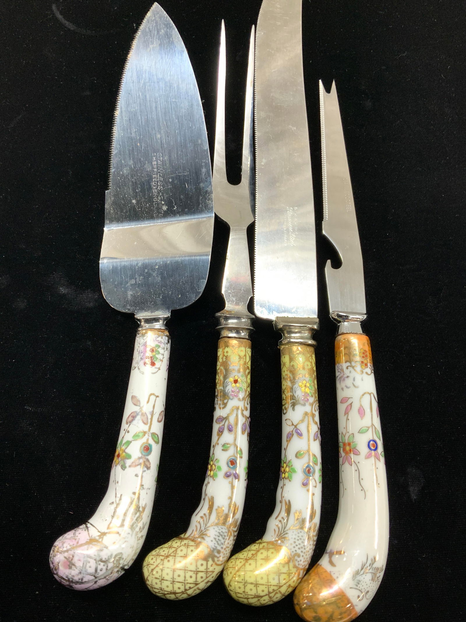 Sheffield Porcelain Handle Cutlery, 4 England (1 of 6)