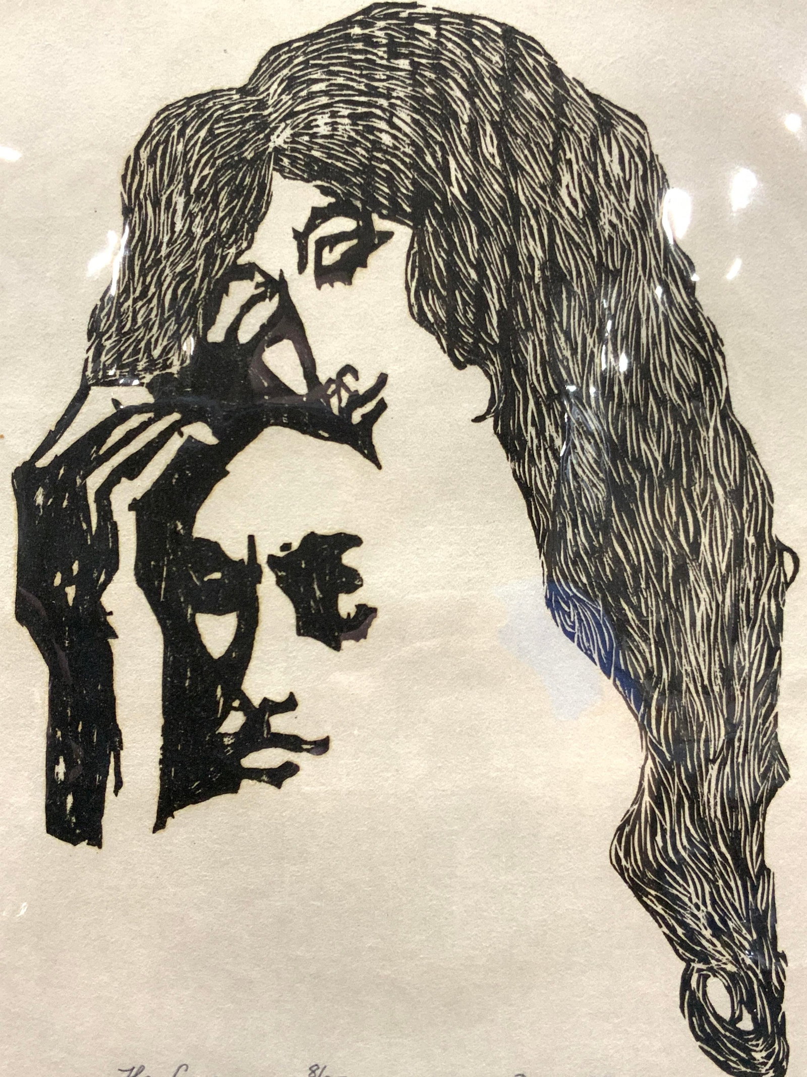 Durante, 69 Signed The Lovers Etching: Signed in lower right corner in graphite, Durante 69, The Lovers, 8/25 Subject depicts a man and a woman, with the woman having her hand in his hair No frame, comes with off white mat board Approximat