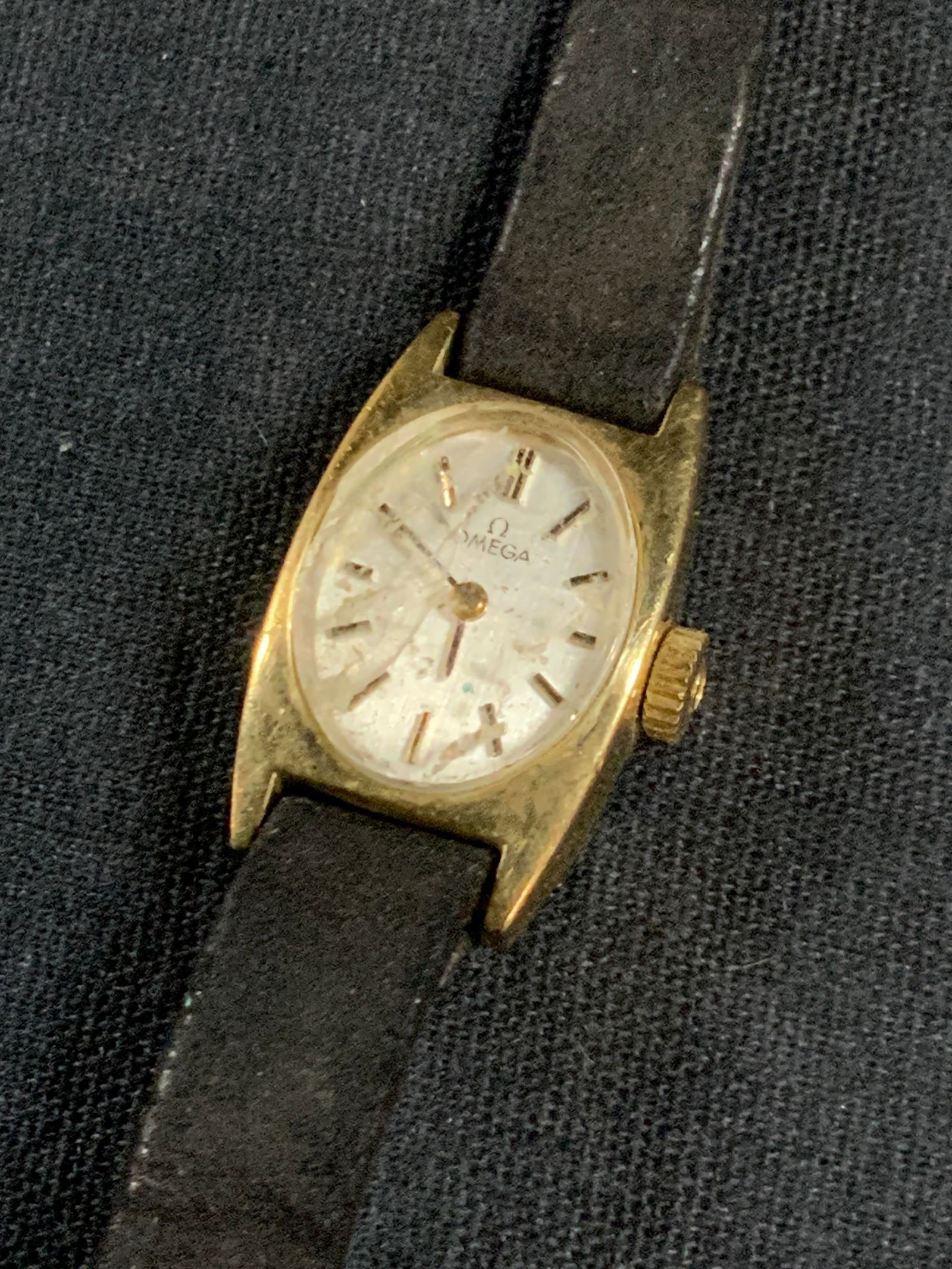 Omega Gold Plate & Leather Wrist Watch, Swiss (1 of 9)