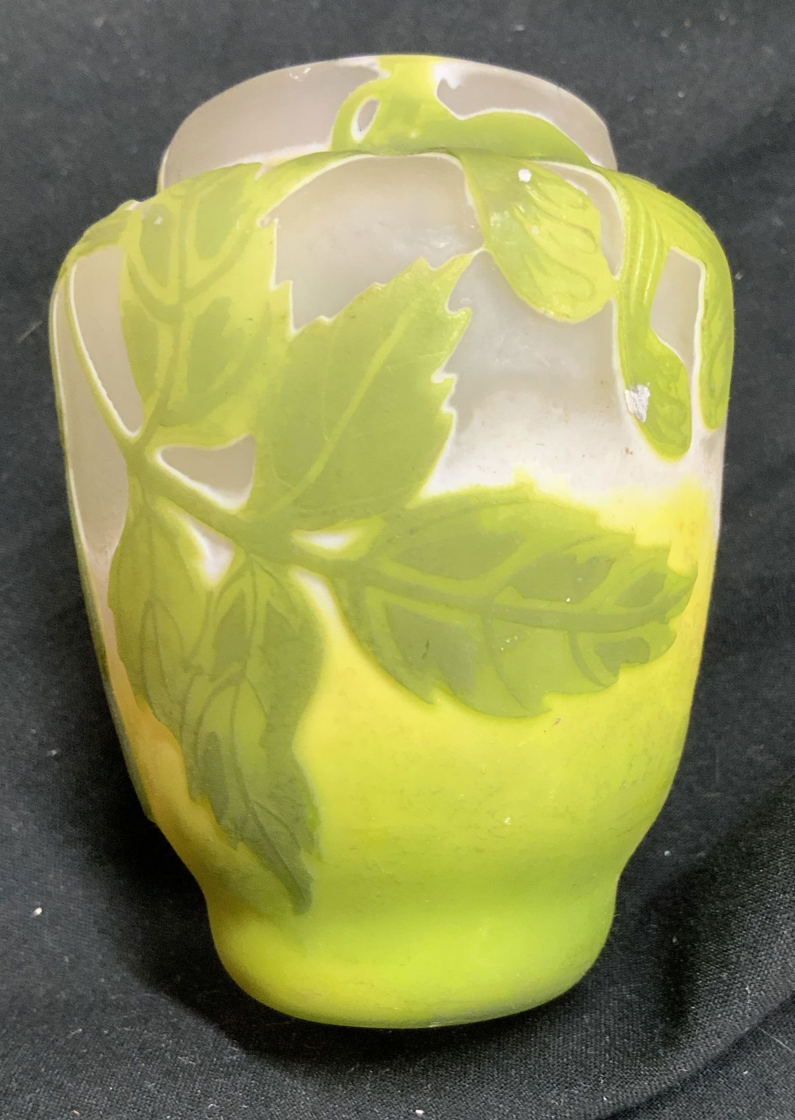 Antique GALLE Cameo Glass Miniature Vase , Sgn (1 of 6)