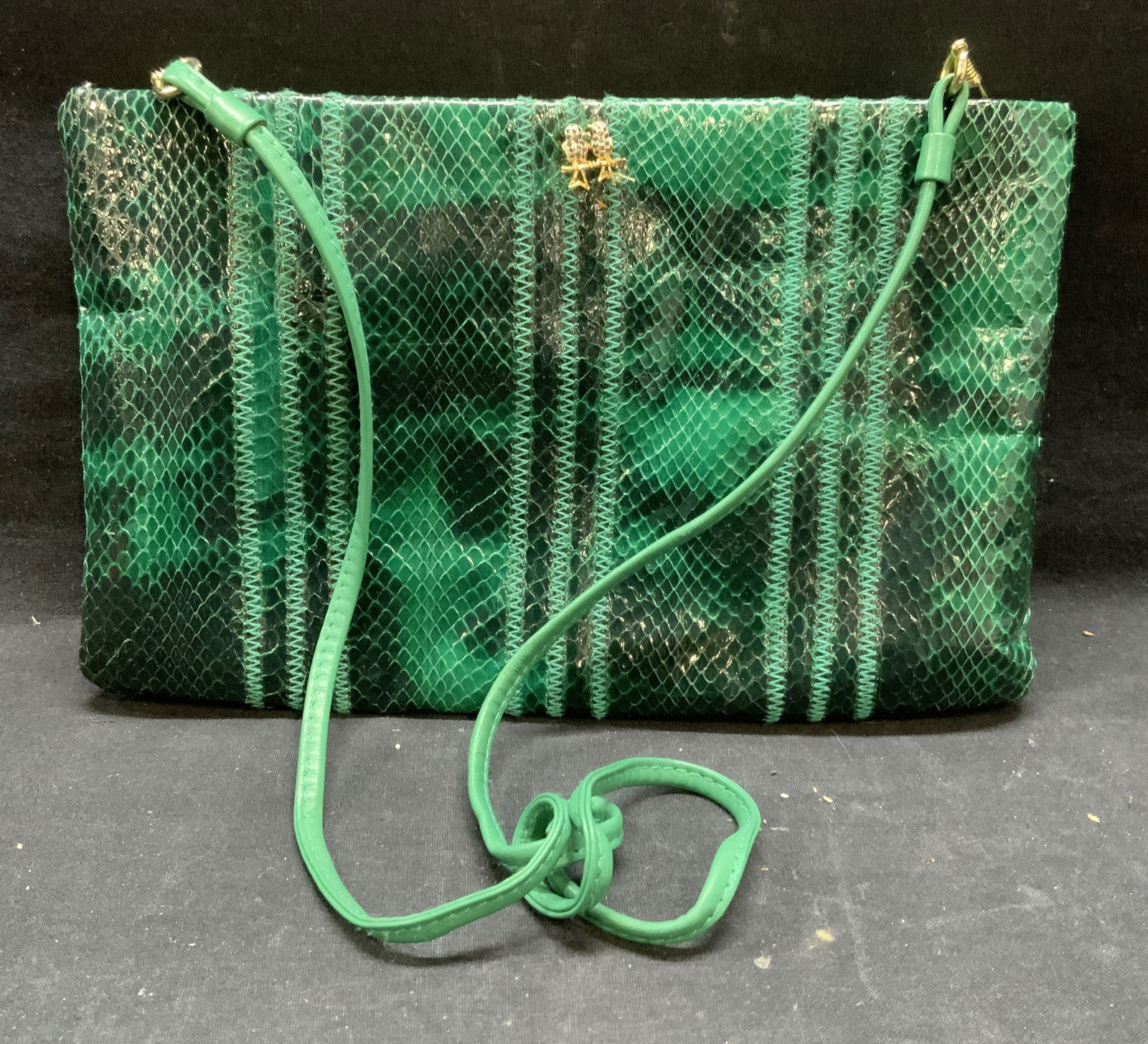 Vintage Clemente Green Snakeskin Handbag (1 of 7)