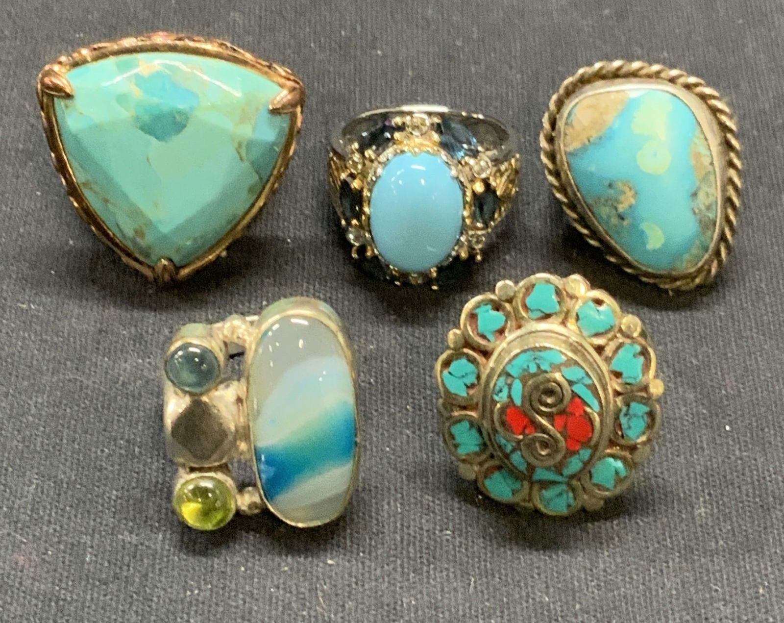 5 BARSE, HN, More Sterling Silver Turquoise Rings (1 of 12)