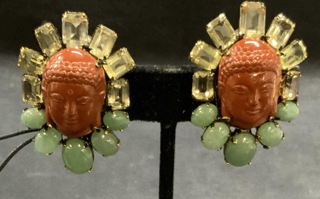 IRADJ MOINI Buddha Aventurine & Jasper Earrings (1 of 8)