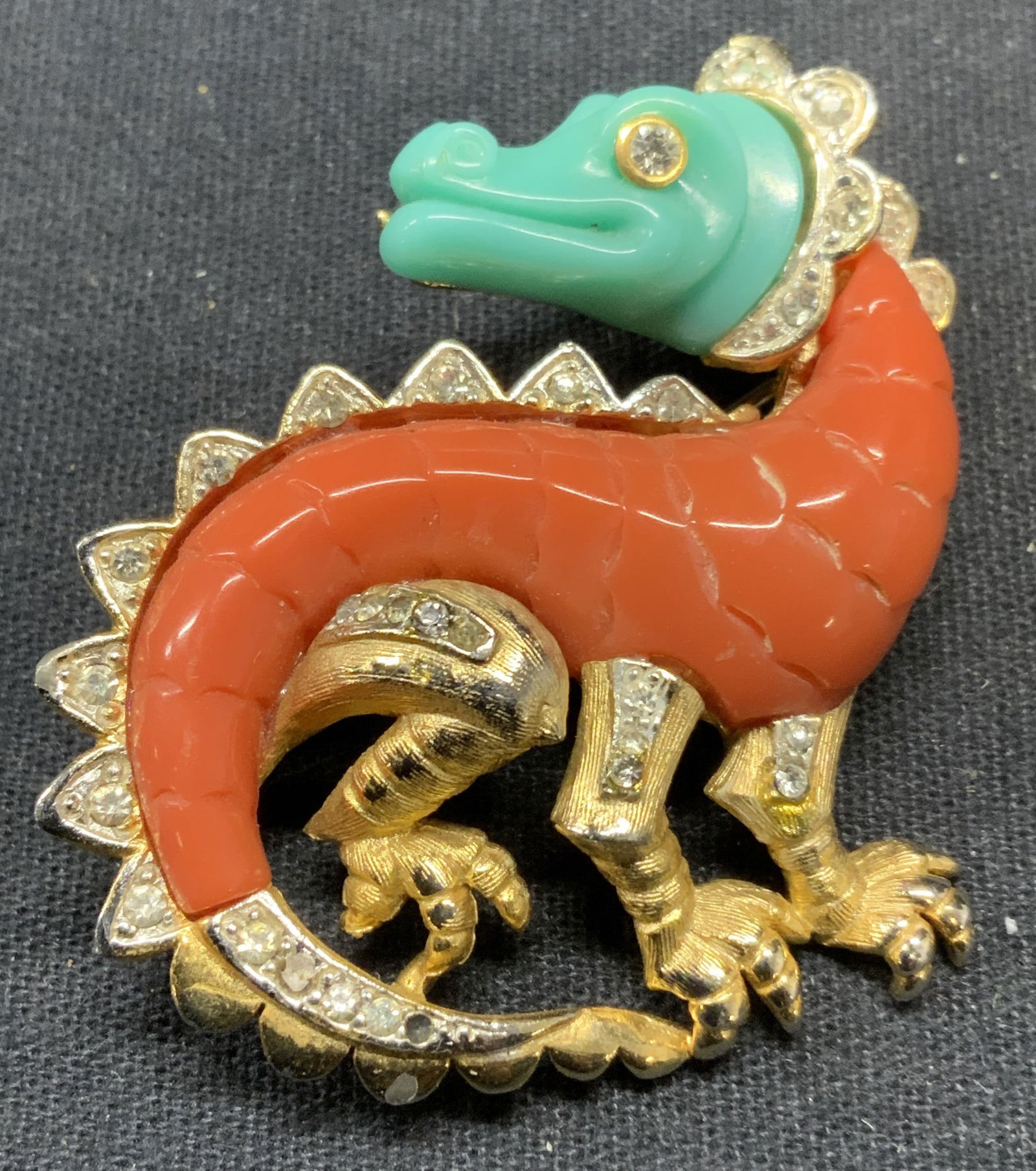 ATTR Hattie Carnegie Rhinestone Dragon Brooch (1 of 6)