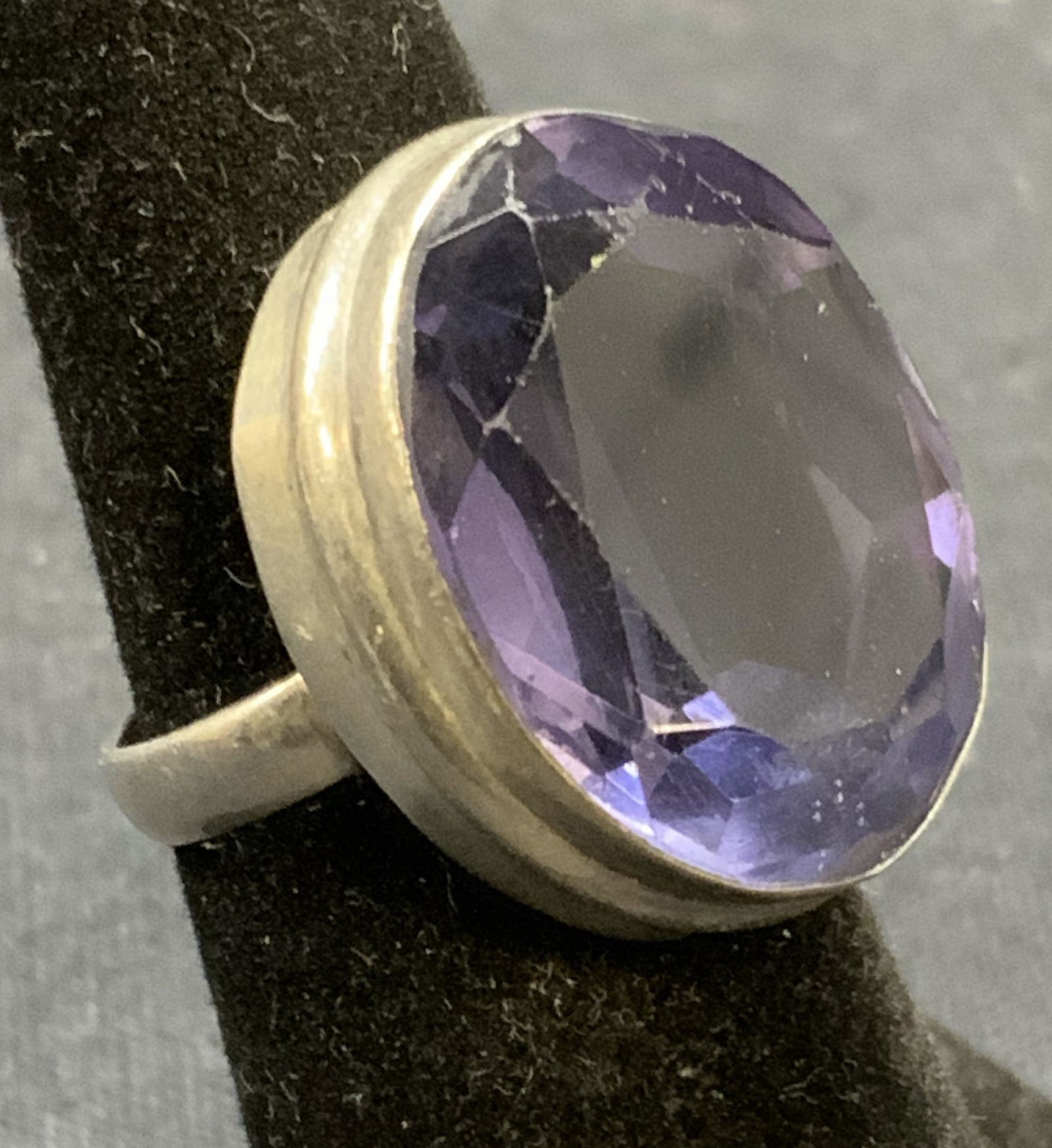 Sterling Silver & Amethyst Glass Ring (1 of 6)