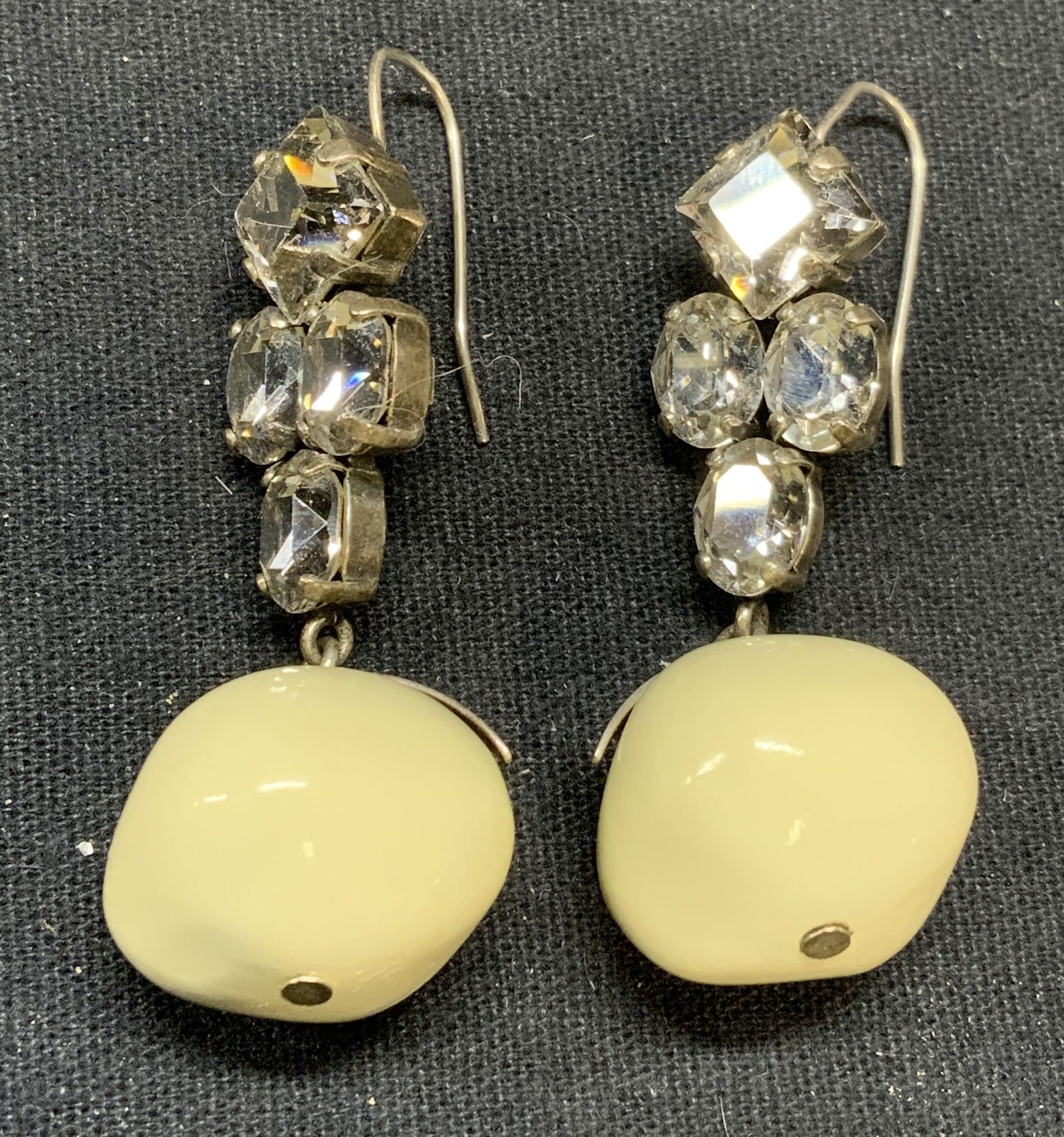 ISABEL MARANT Crystal White Beaded Earrings (1 of 6)