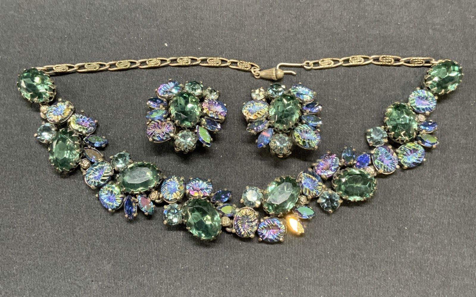 2 SCHIAPARELLI Blue Crystal Jewelry Set (1 of 12)