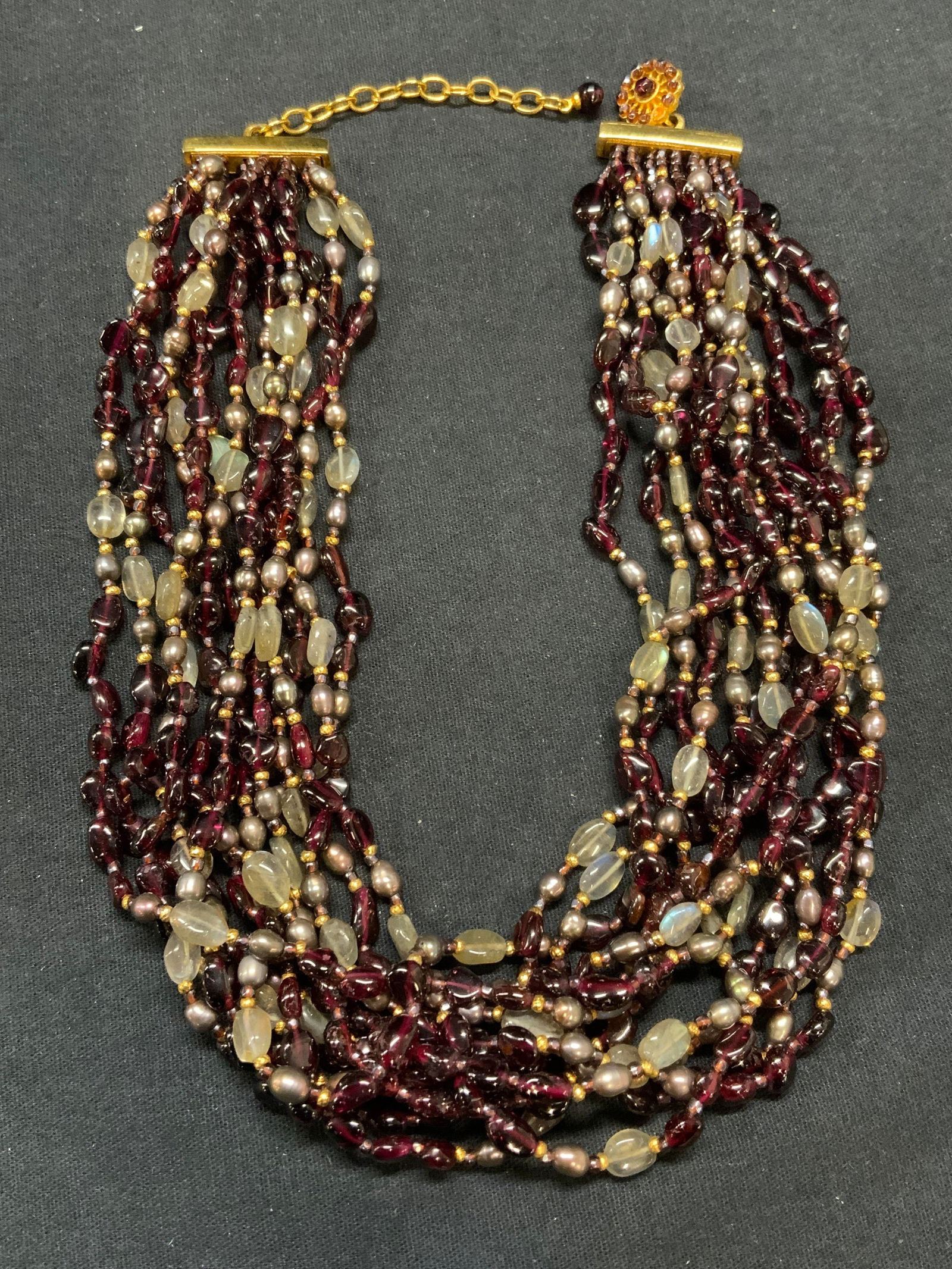 Amethyst & Tahitian Pearl Multi Strand Necklace (1 of 7)