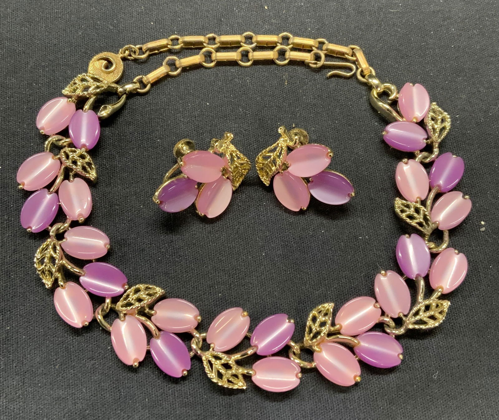 2 LISNER Purple Crystal Necklace & Earrings (1 of 9)