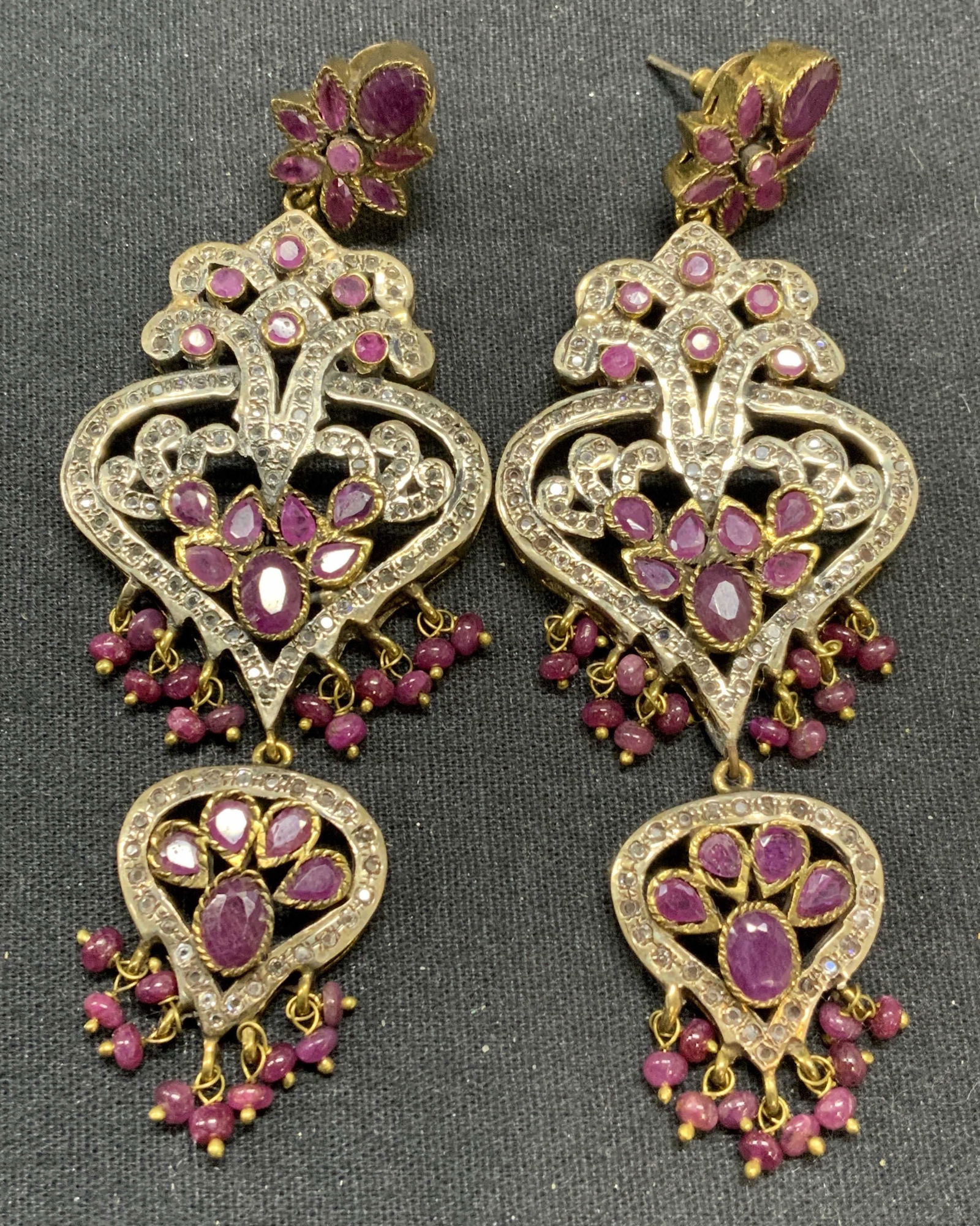 Sterling Silver Garnet Chandelier Earrings (1 of 7)