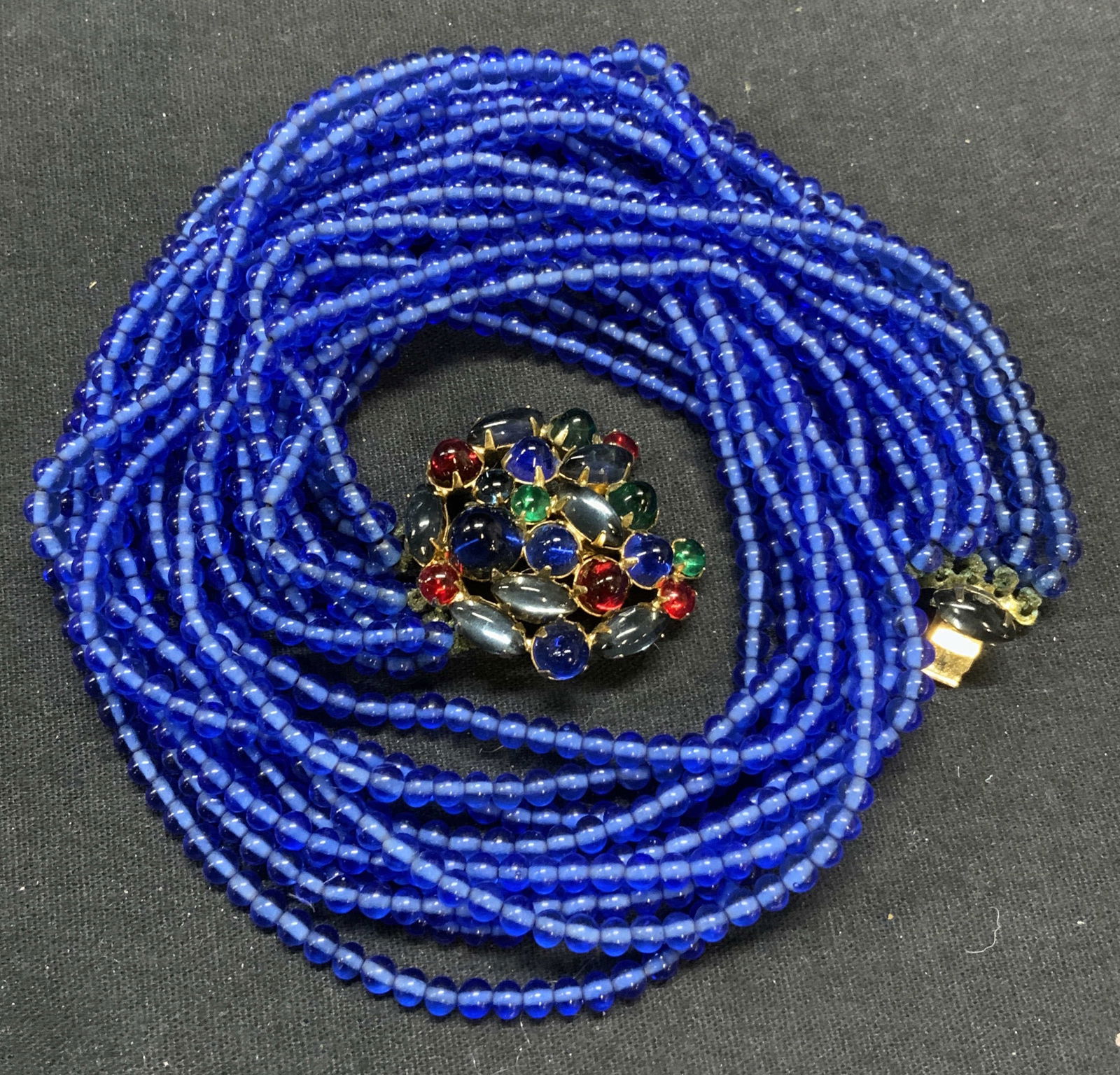 VOGUE Blue Glass Beaded Multi Strand Necklace (1 of 8)