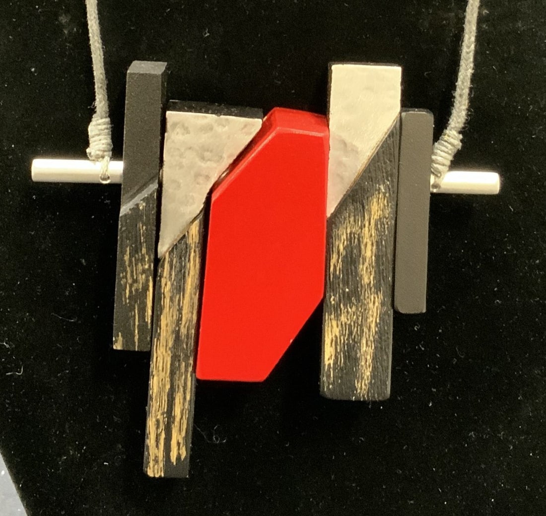 Handmade Wood Block Pendant Necklace (1 of 8)