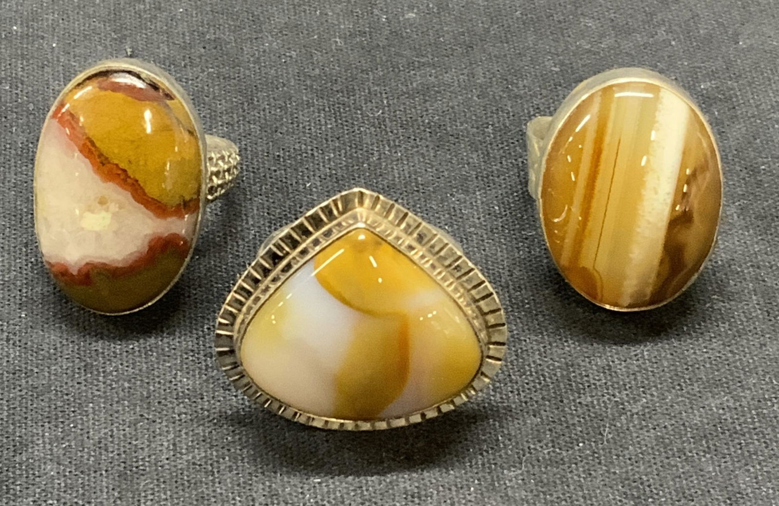 3 Sterling Silver & Banded Quartz Rings (1 of 10)