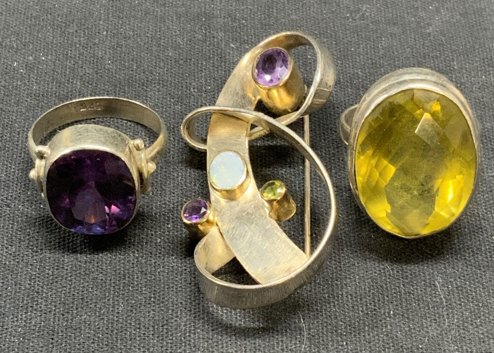 3 Sterling Silver Topaz Ring, Brooch, More (1 of 13)