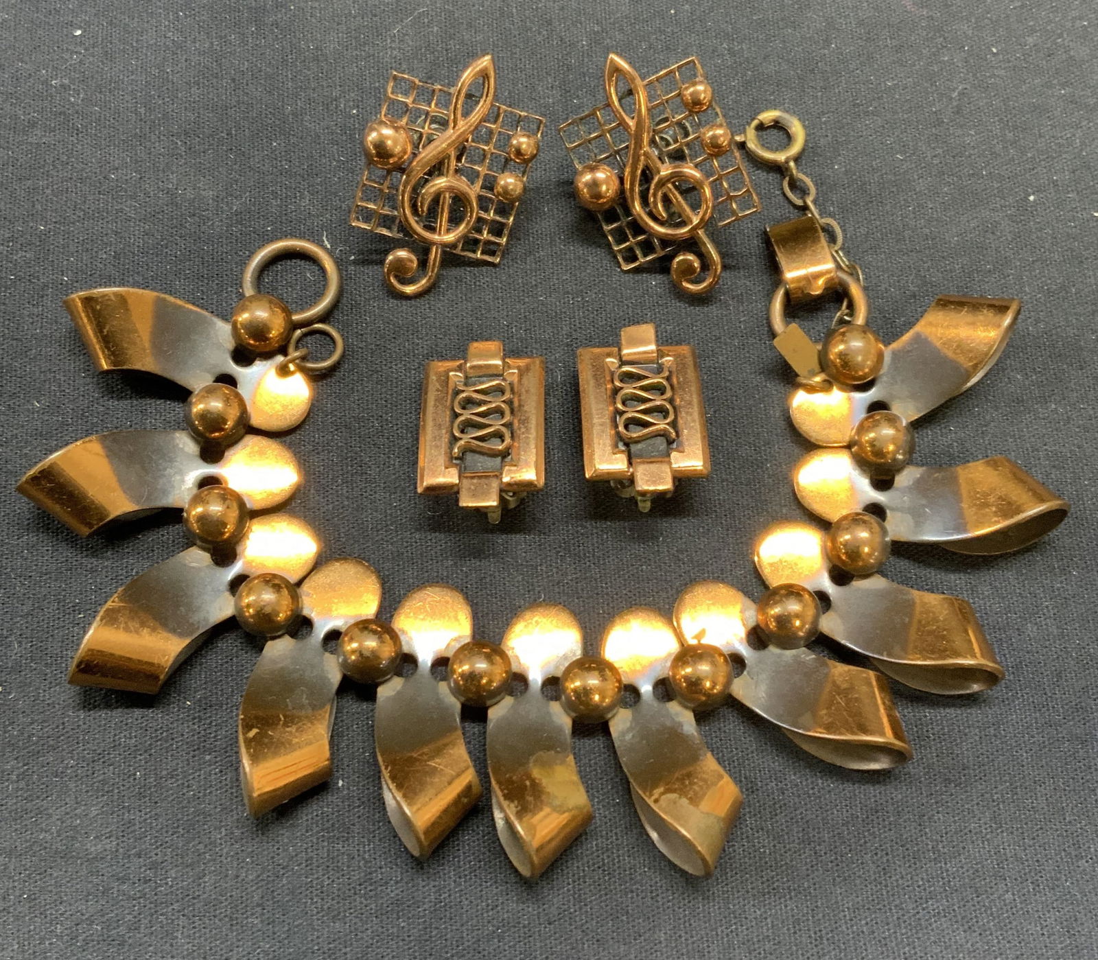 3 RENOIR Copper Earrings, Copper Bracelet (1 of 10)
