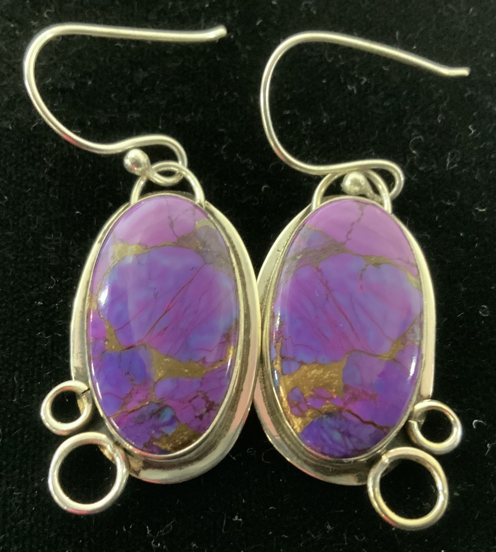 Purple Copper Turquoise Sterling Silver Earrings (1 of 6)