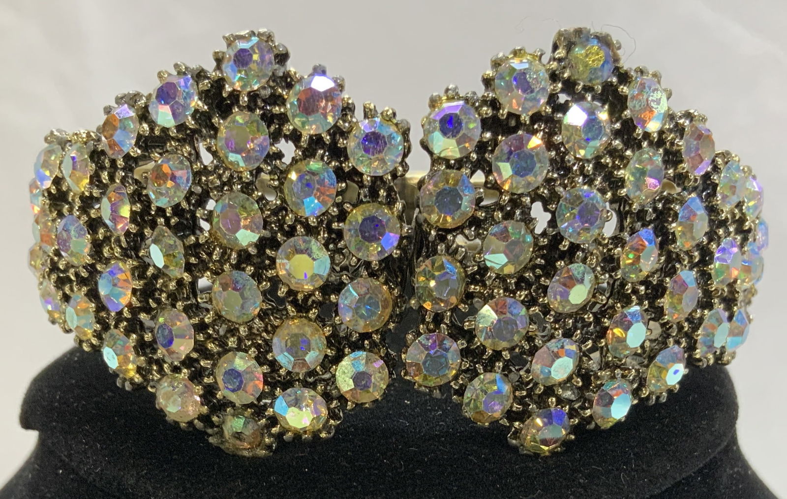 Aurora Borealis Hinged Cuff Bracelet (1 of 6)