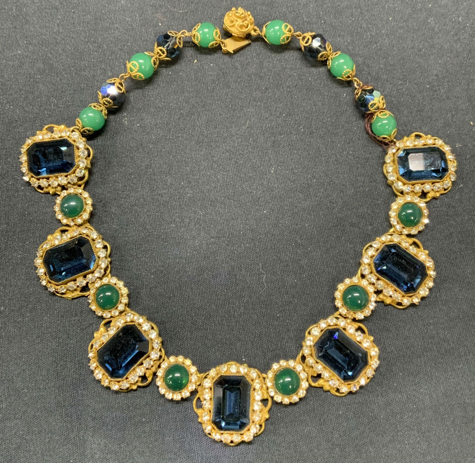 ORIGINAL BY ROBERT Gold Tn Blue Crystal Necklace (1 of 7)