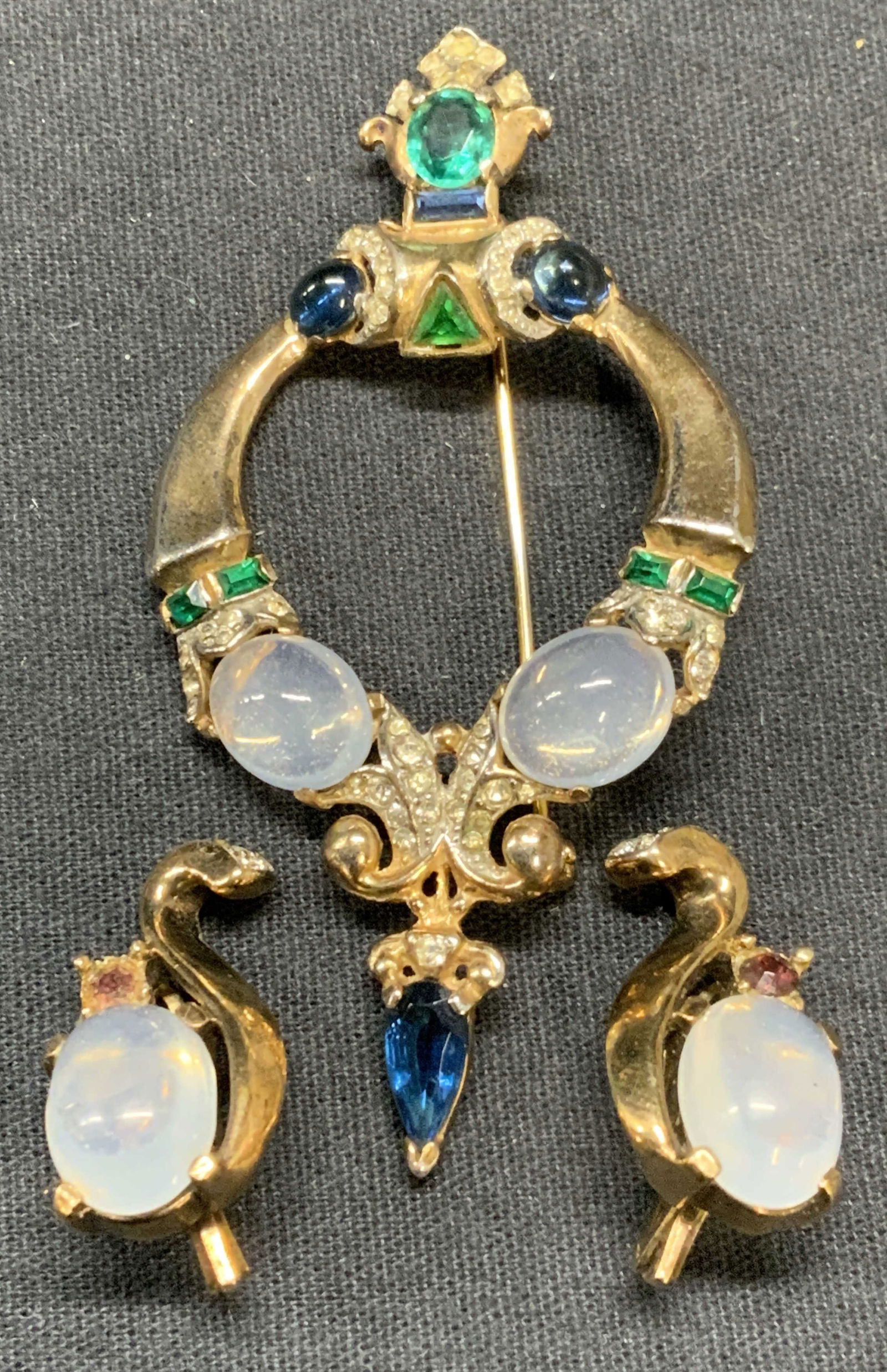 2 TRIFARI Sterling Silver Brooch & Earring Set (1 of 10)