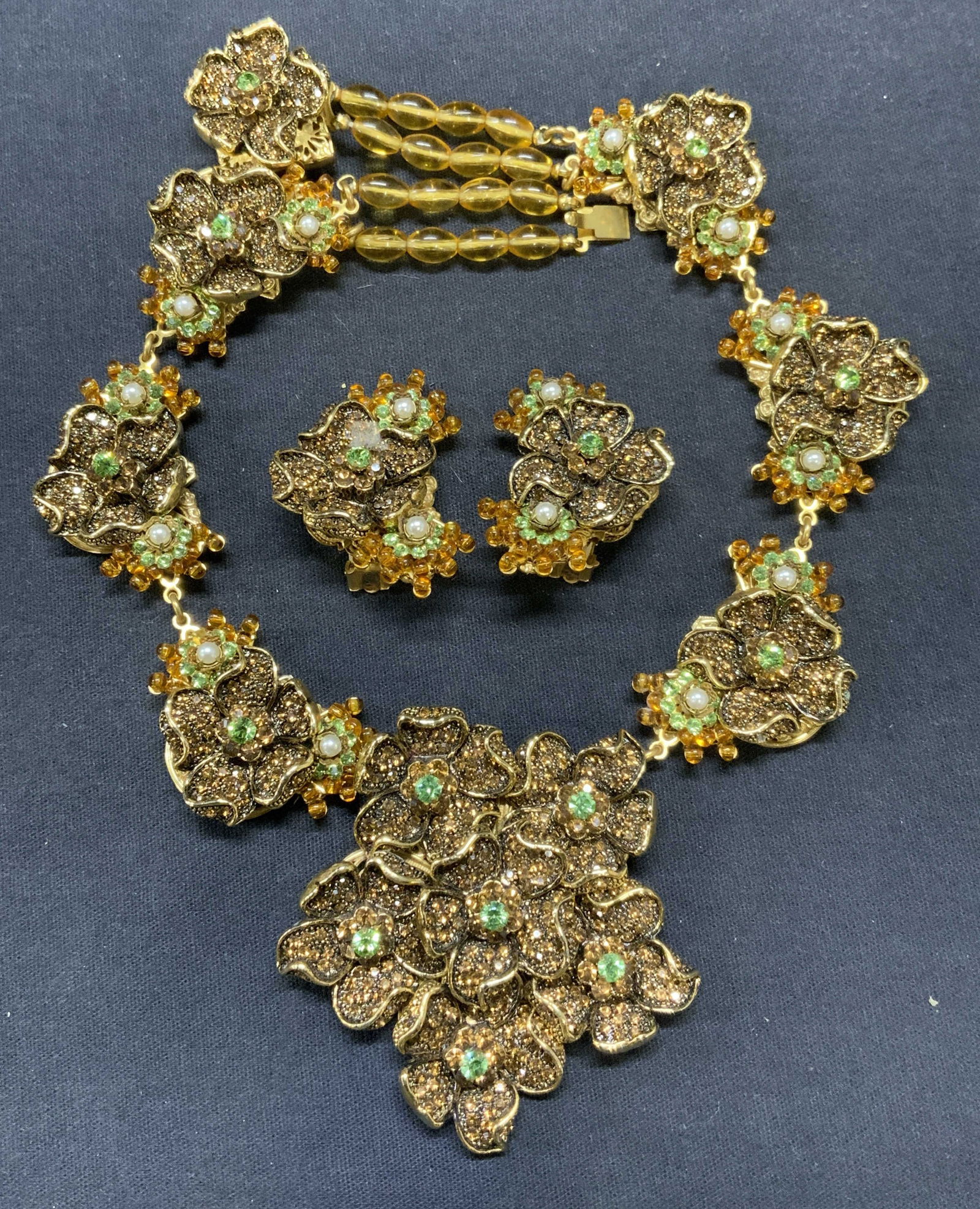 2 STANLEY HAGLER Floral Crystal Jewelry Set (1 of 12)