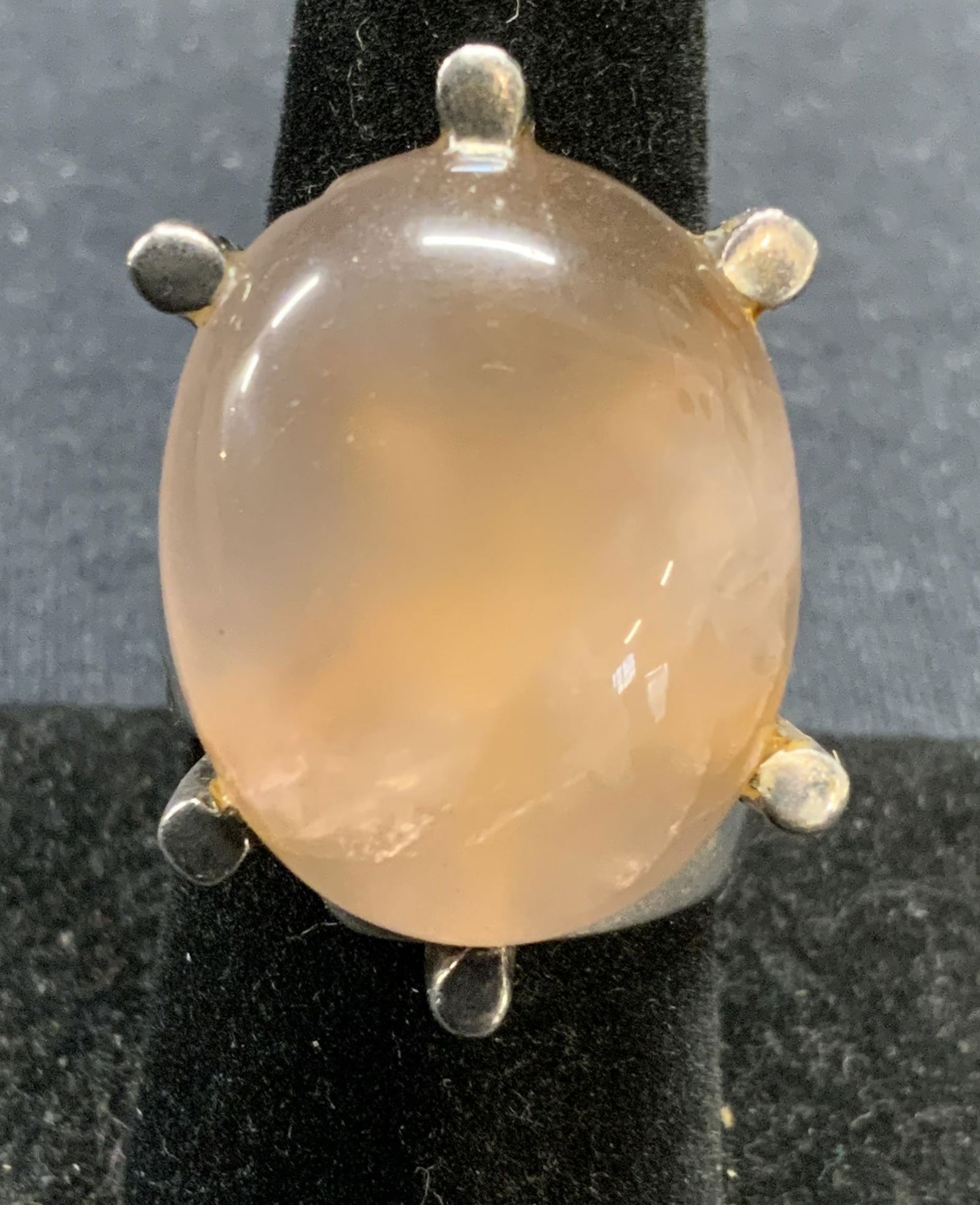 Sterling silver Peach Tone Gemstone Cocktail Ring (1 of 6)