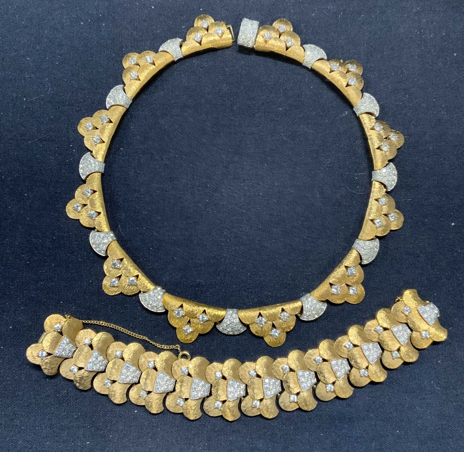 2 JOMAZ Gold & Slvr Tn Crystal Necklace & Bracelet (1 of 8)