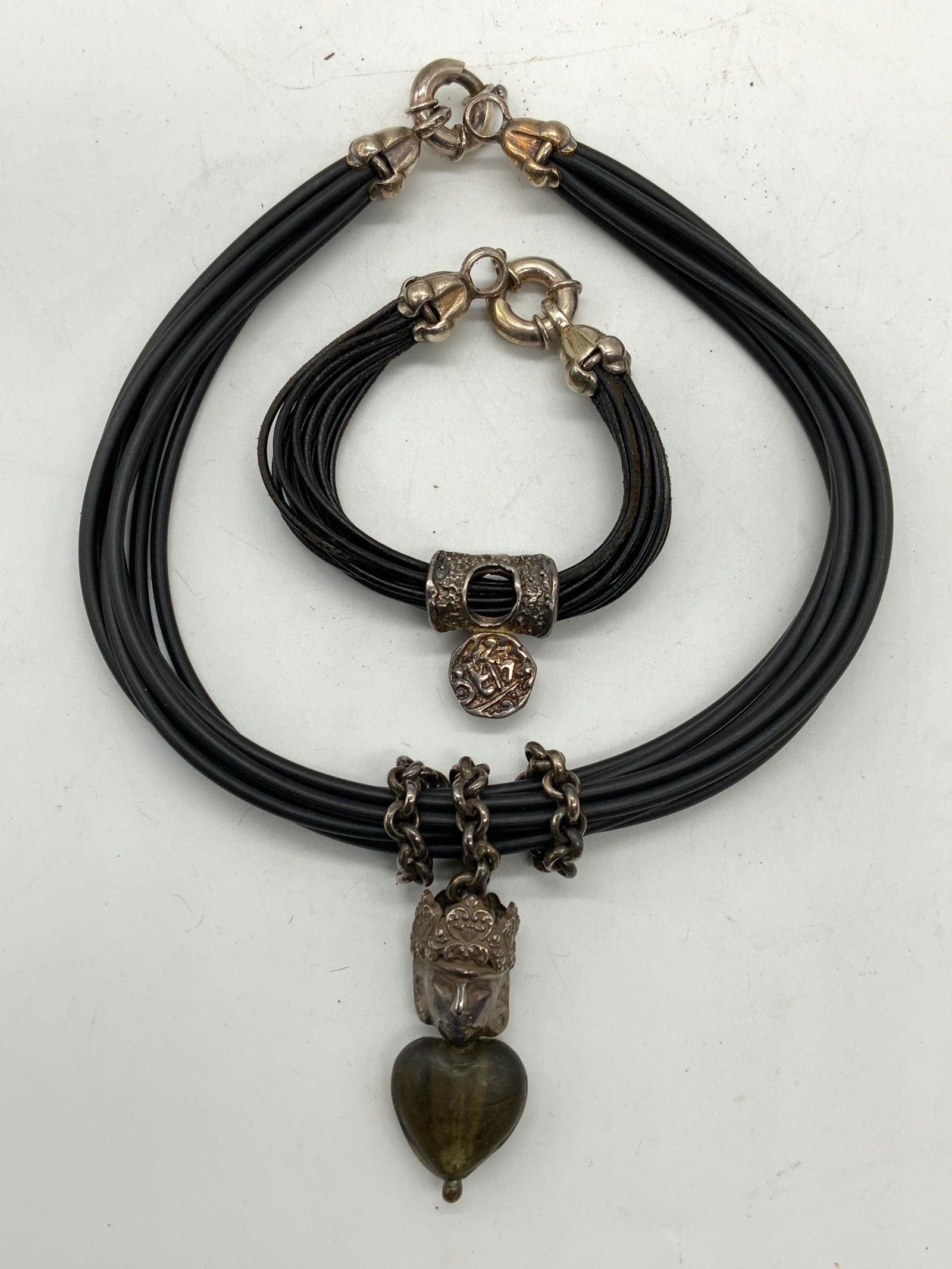 2 Asian Sterling Silver Figural Pendant Necklace (1 of 10)