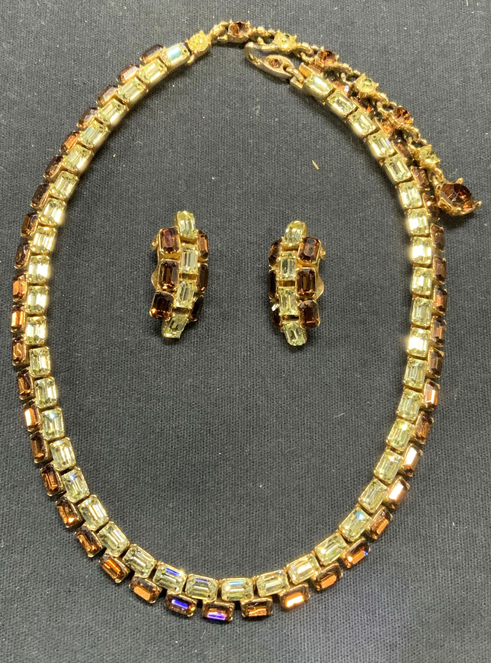 2 BOGOFF Gold Tn Crystal Necklace & Earrings (1 of 10)