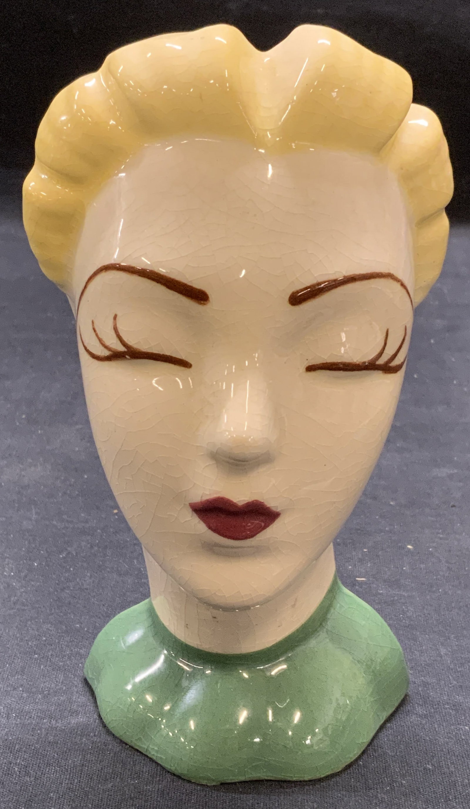 Vintage Head of a Woman Ceramic Planter (1 of 6)