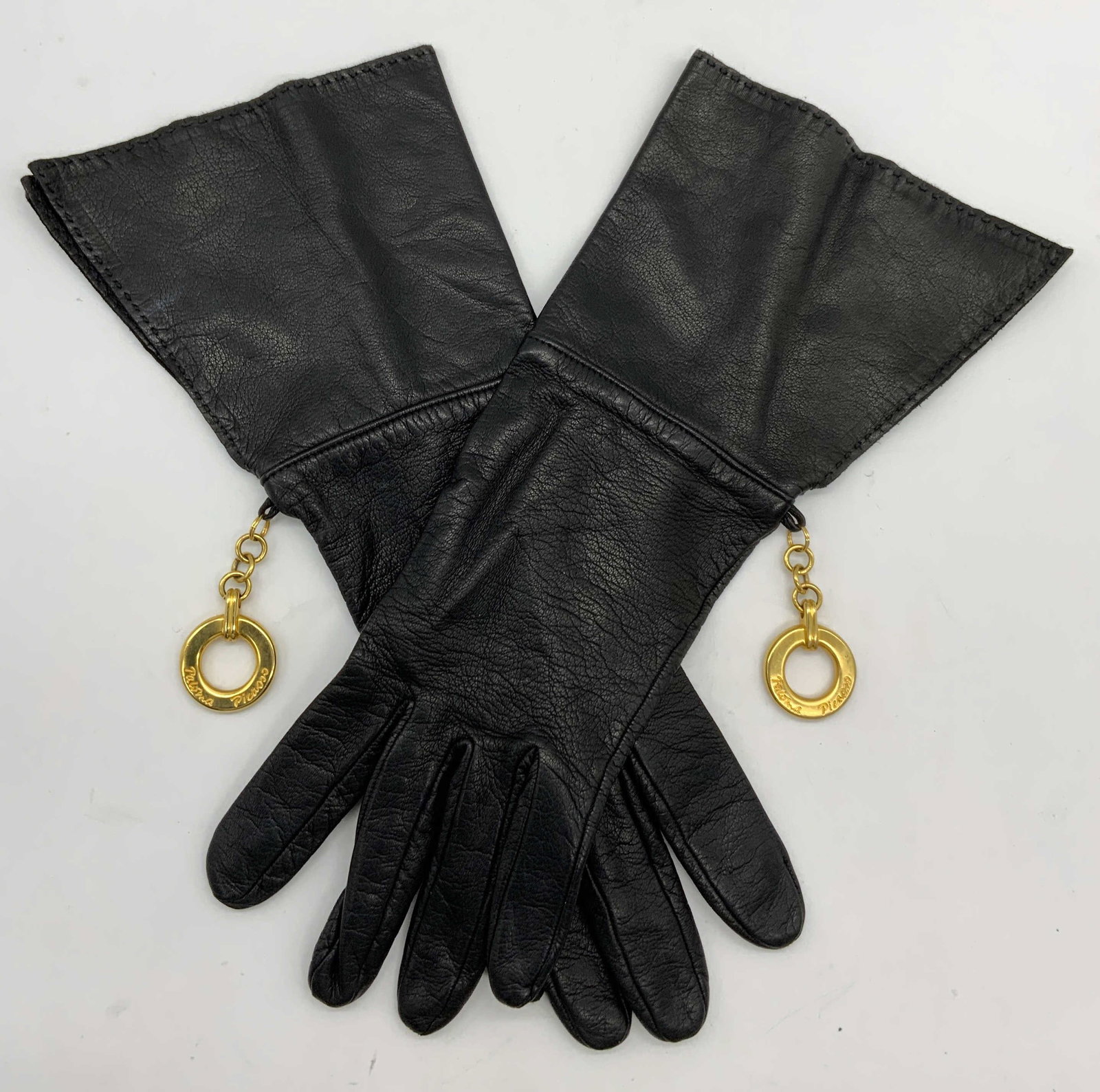 Paloma Picasso Black Leather Gloves, Italy (1 of 7)