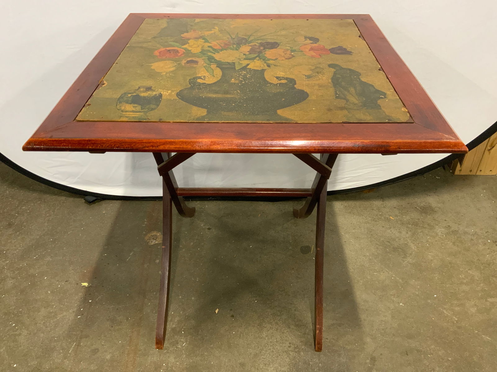 Vintage Tuscan Folding Tilt Top Table (1 of 7)