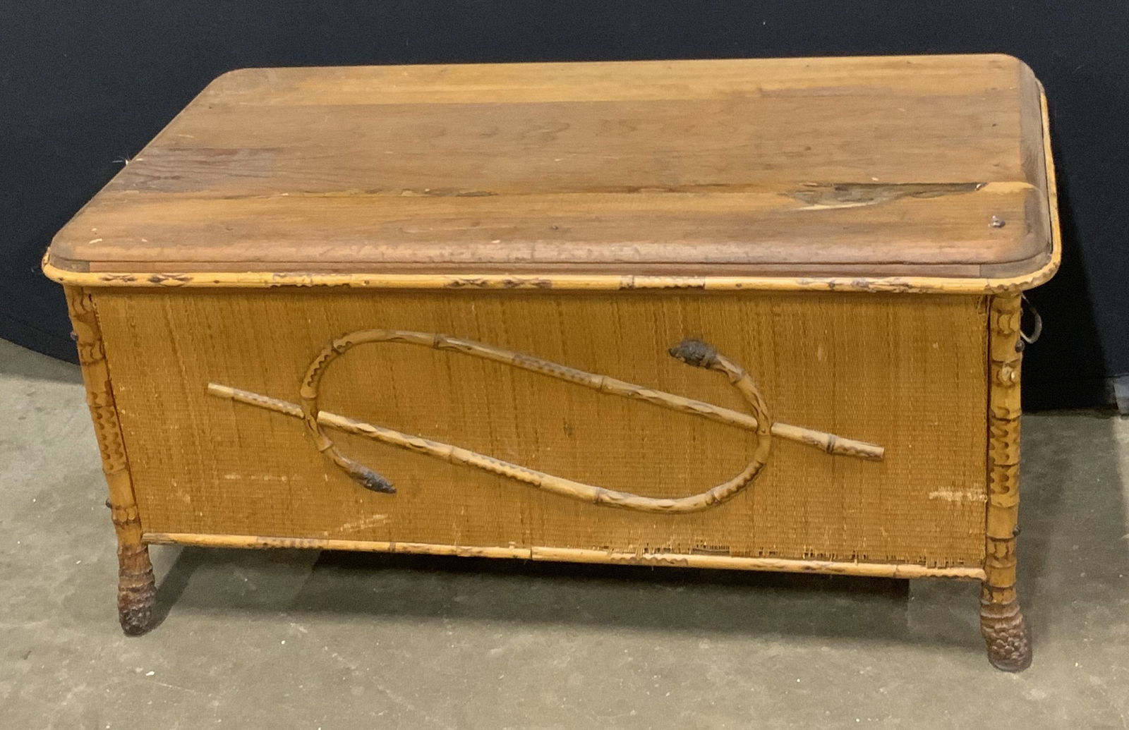 Antique Wood, Bamboo, Rattan Chest Overlay (1 of 16)