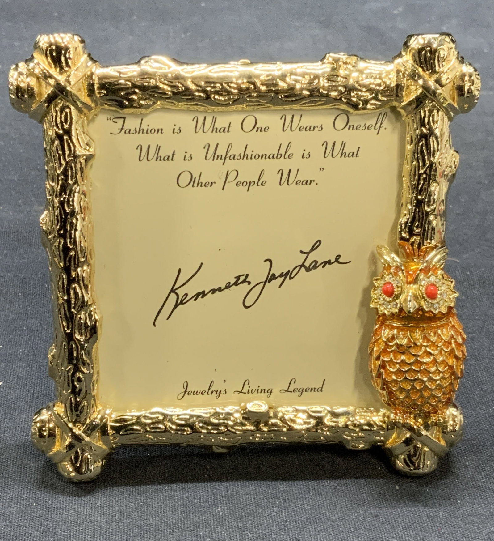 Kenneth Jay Lane Gold Tn Owl Picture Frame NWOT (1 of 7)