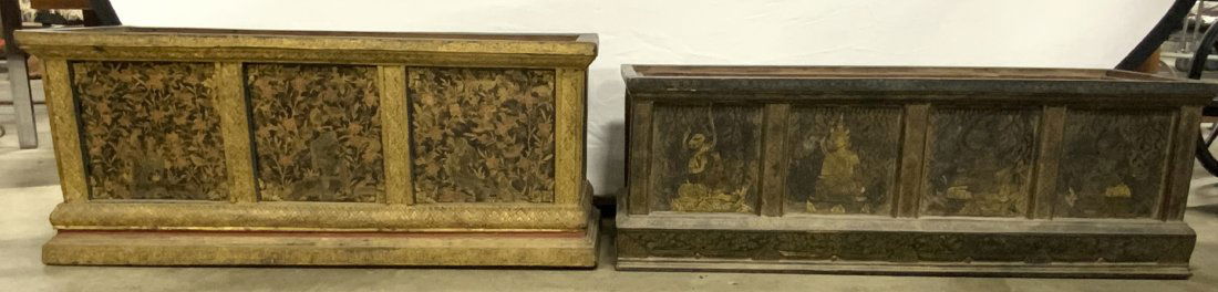 Lot 2 Vntg Asian Wooden Planters W Lids (1 of 11)