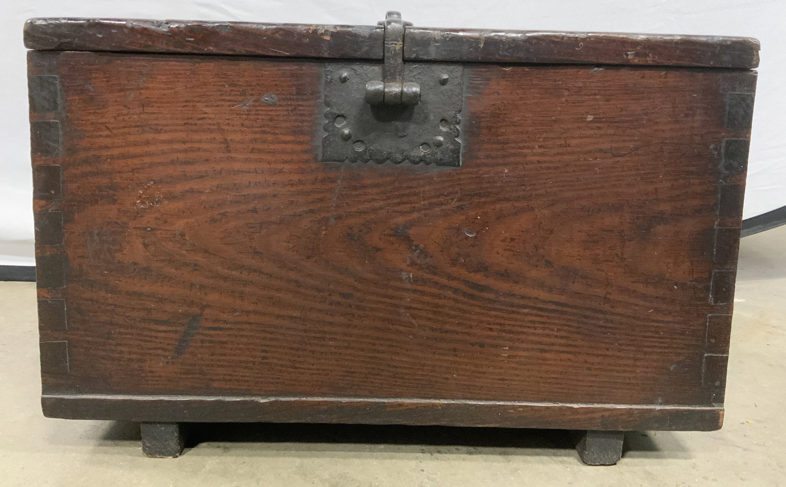 Antique Hand Crafted Lidded Wooden Chest (1 of 11)