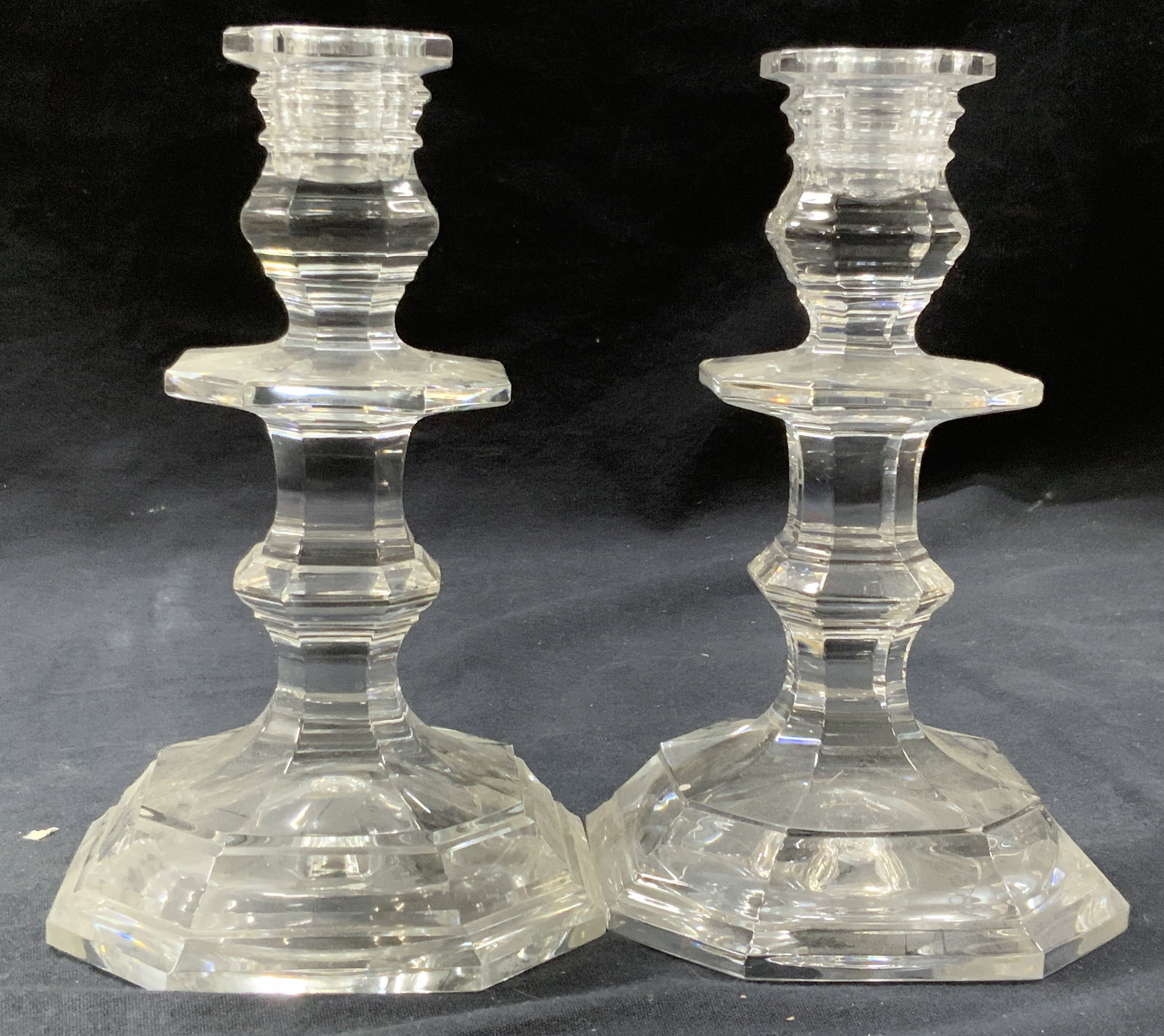 Pr Baccarat Stamped Crystal CandleSticks (1 of 7)