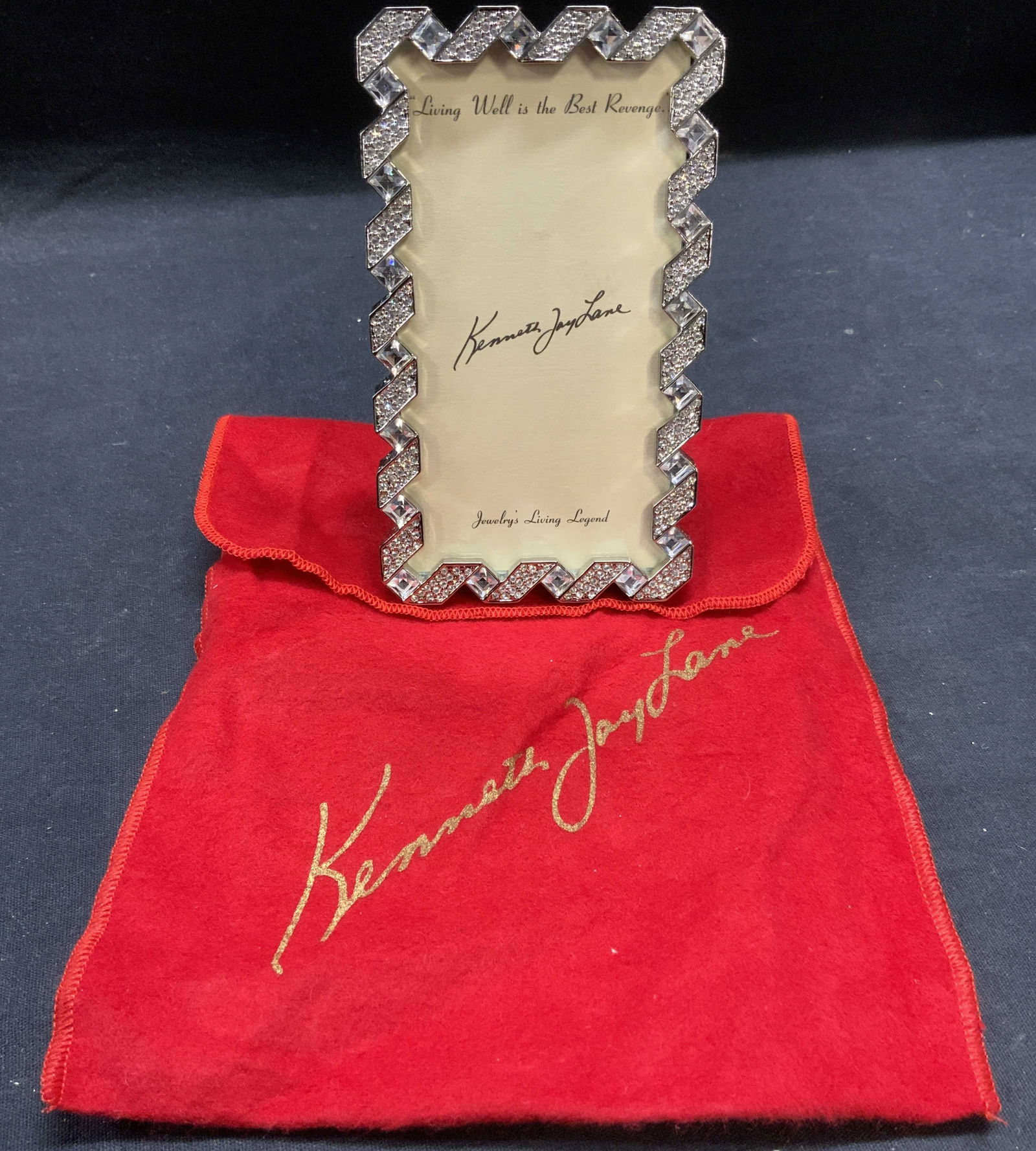 KENNETH JAY LANE Crystal & Enam Pic Frame, Dustbag (1 of 9)