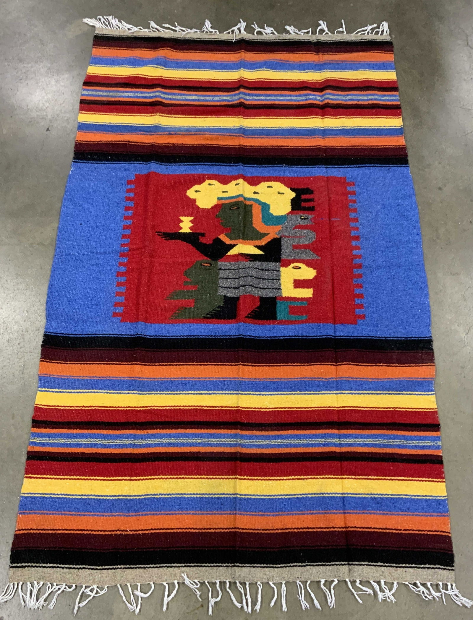Vintage Handmade Navajo Style Wool Area Rug (1 of 8)
