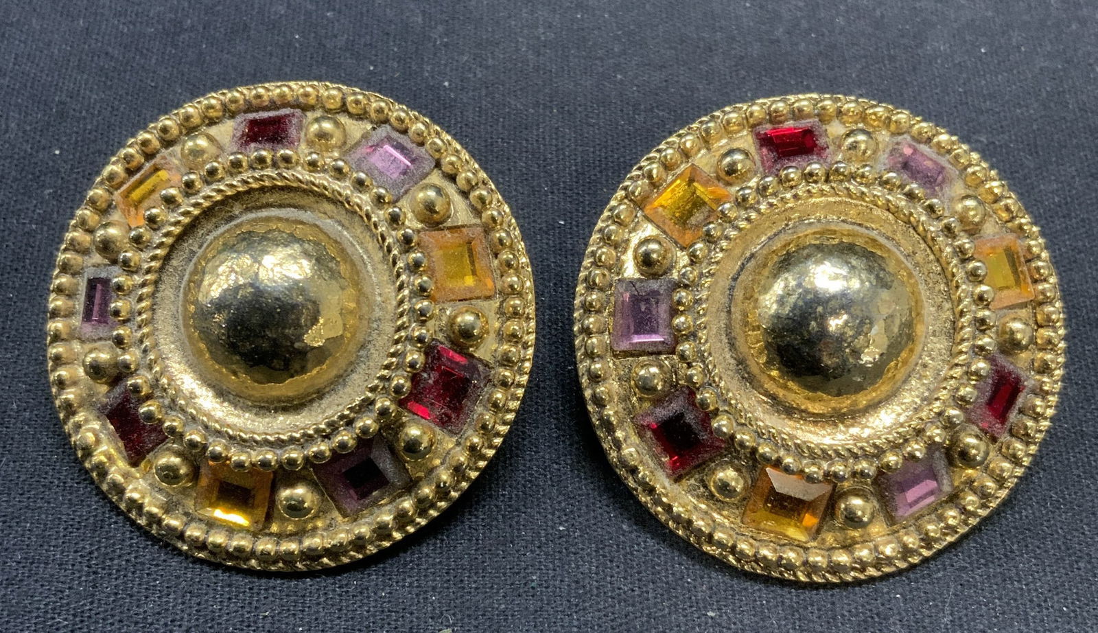 CRAFT Gold Tone Crystal Statement Earrings (1 of 6)