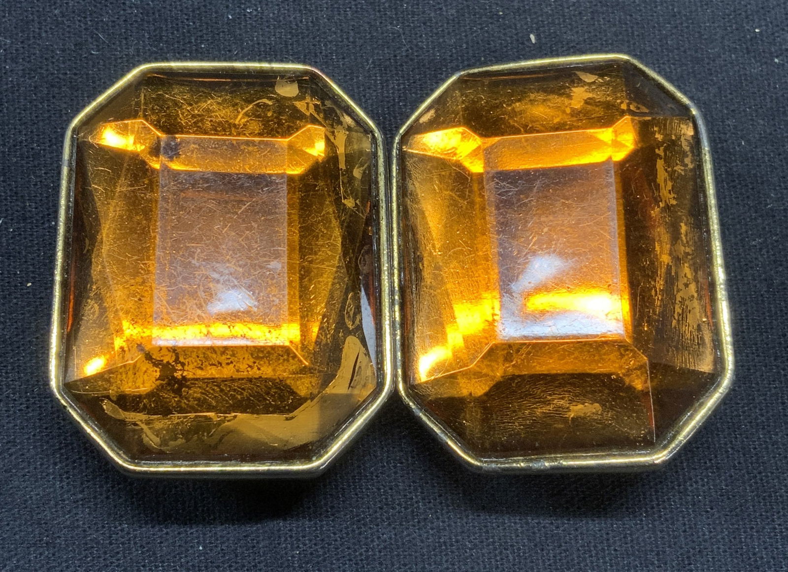 JAY FEINBERG Gold Tone Amber Crystal Earrings (1 of 6)