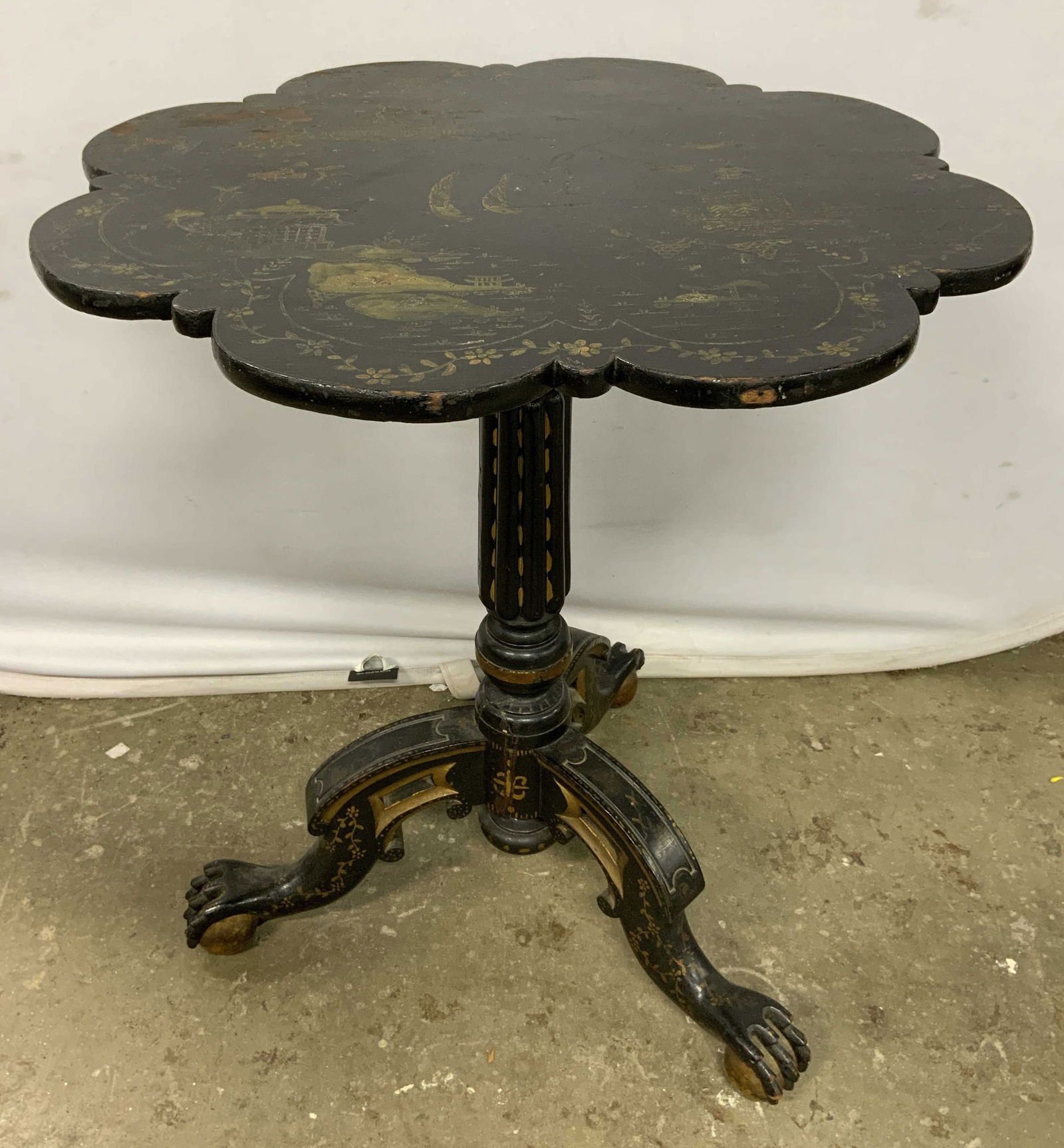 Vintage Wooden Asian Chinoiserie Side Table (1 of 7)